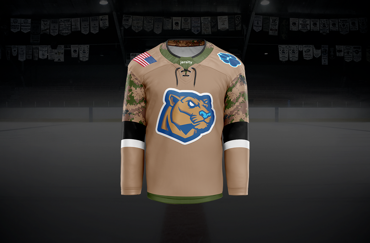 Panthers Youth Hockey honor those who have served with commemorative uniforms.