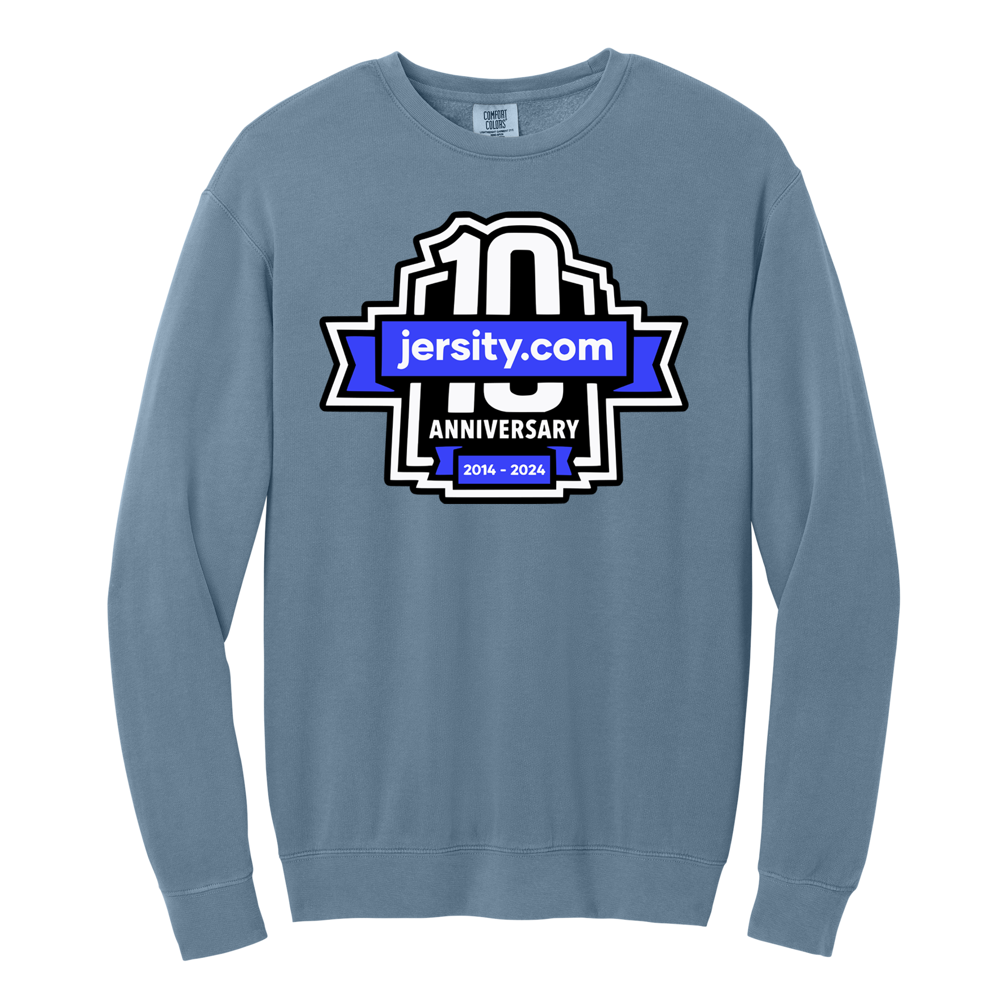 Jersity 10th Anniversary - Comfort Colors Lightweight Crewneck Sweatshirt