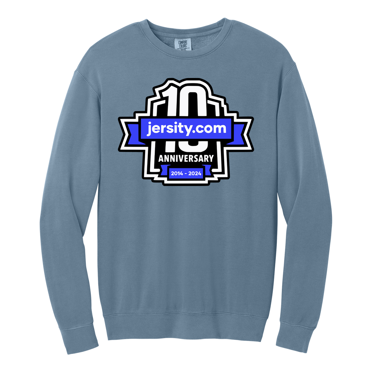 Jersity 10th Anniversary - Comfort Colors Lightweight Crewneck Sweatshirt