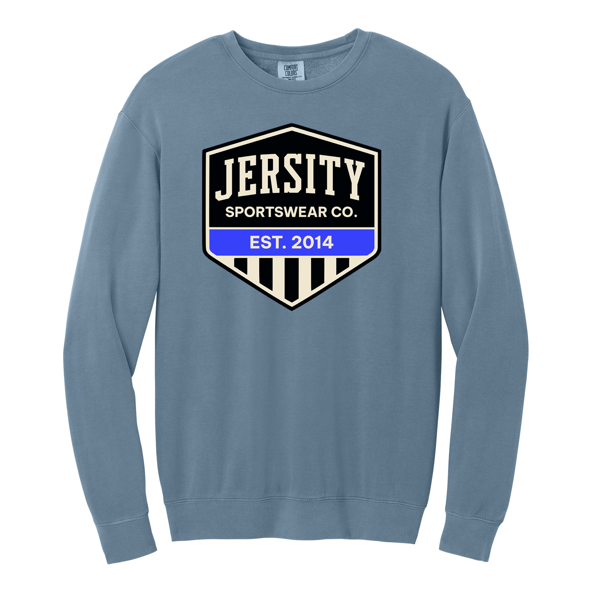 Jersity Vintage Shield - Comfort Colors Lightweight Crewneck Sweatshirt