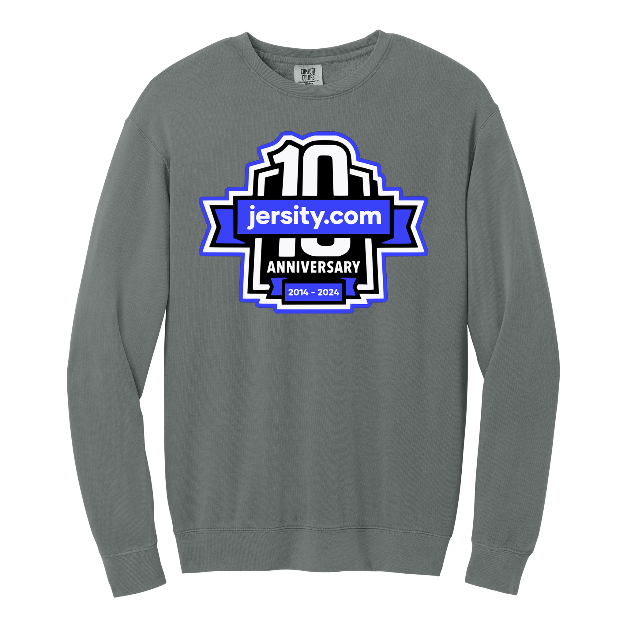 Jersity 10th Anniversary - Comfort Colors Lightweight Crewneck Sweatshirt