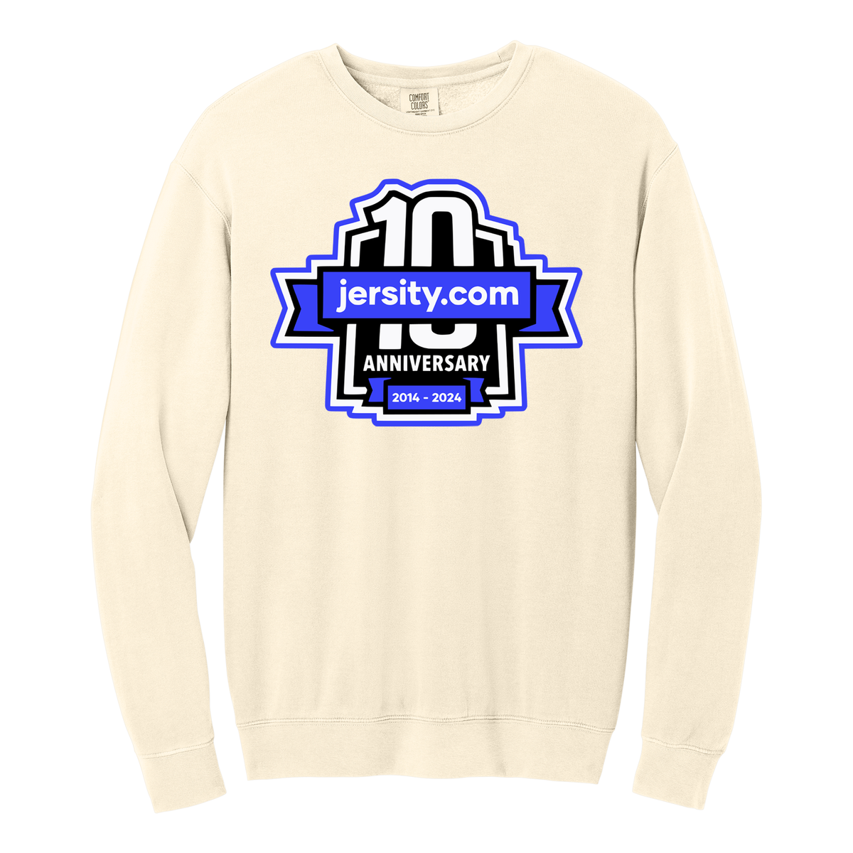 Jersity 10th Anniversary - Comfort Colors Lightweight Crewneck Sweatshirt