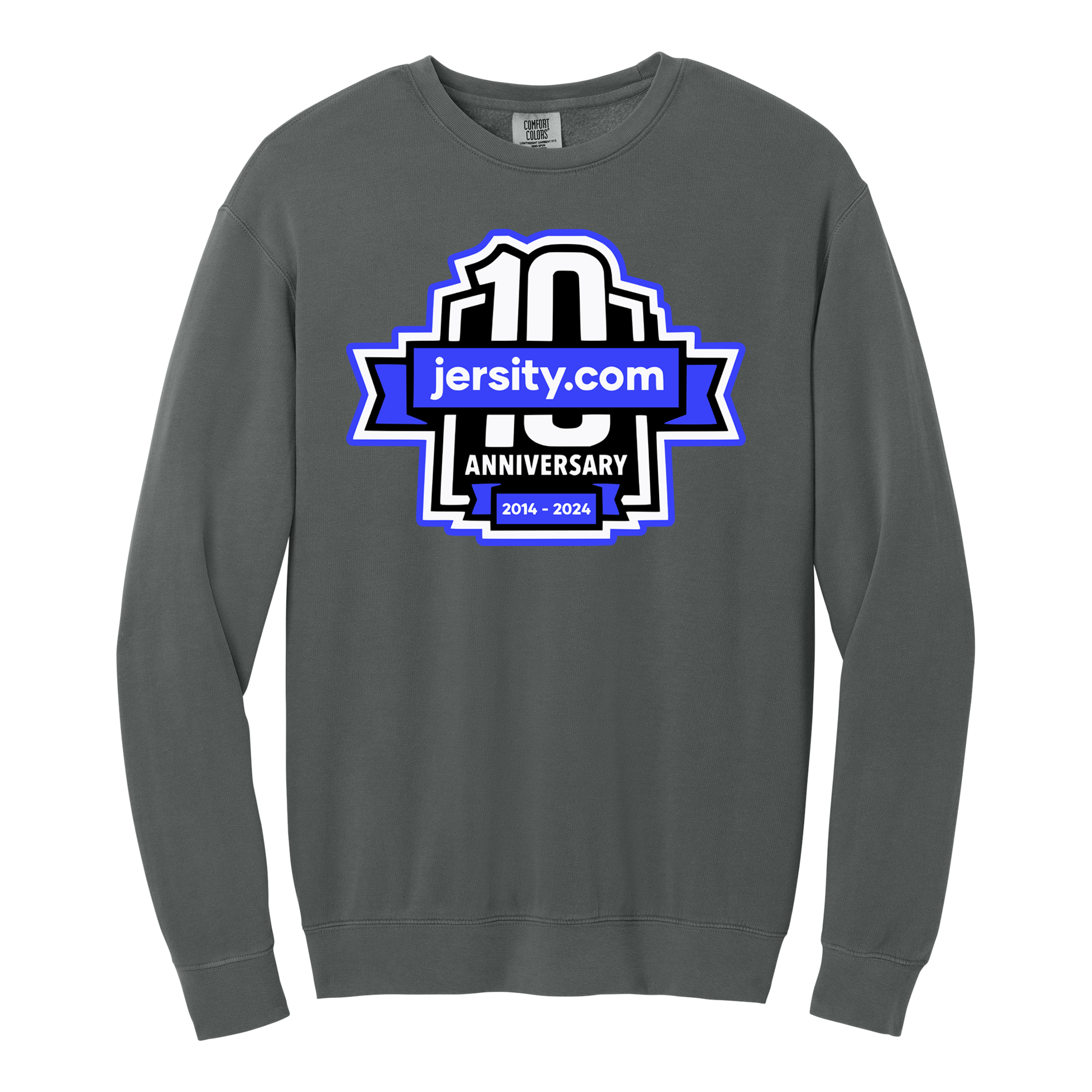 Jersity 10th Anniversary - Comfort Colors Lightweight Crewneck Sweatshirt