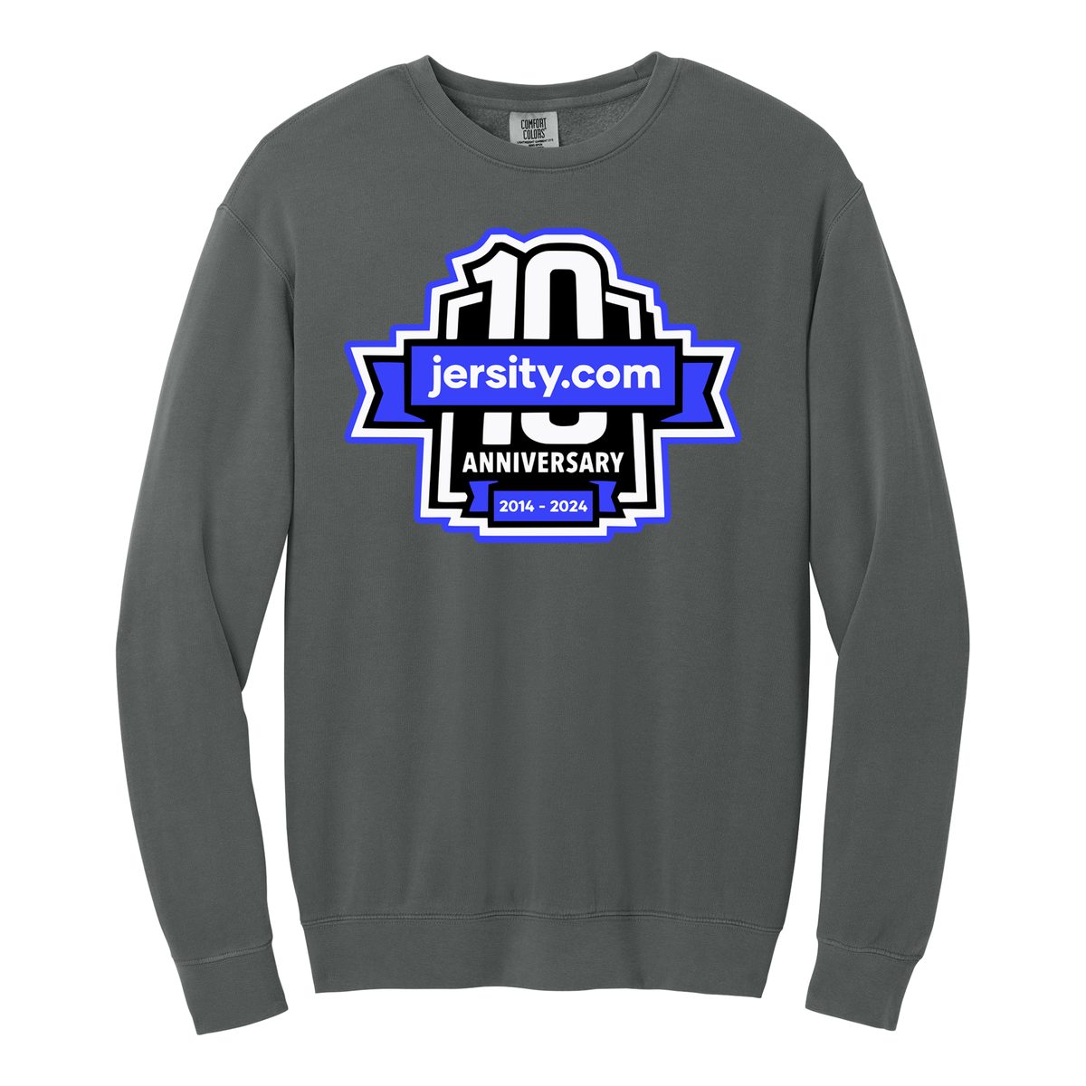 Jersity 10th Anniversary - Comfort Colors Lightweight Crewneck Sweatshirt