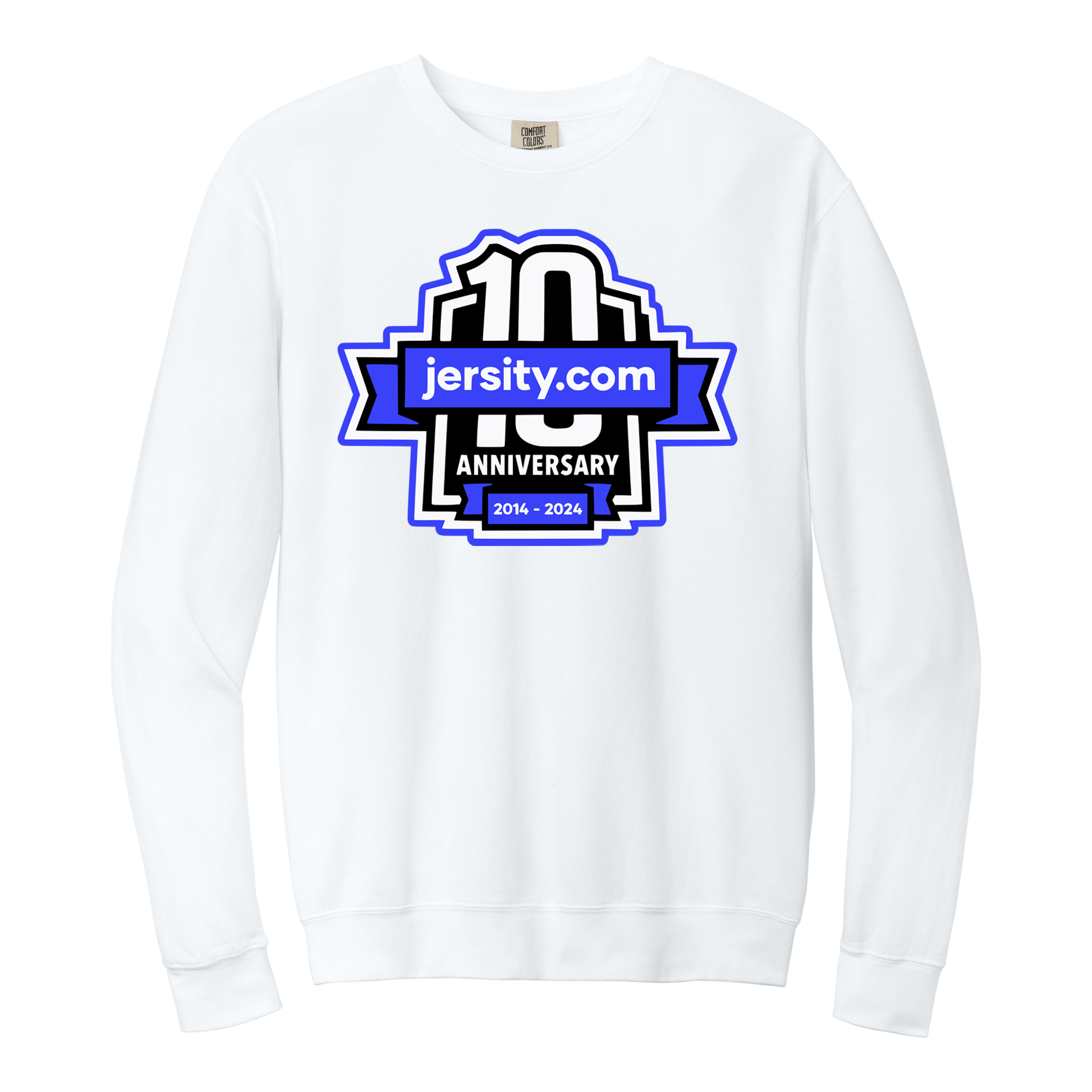 Jersity 10th Anniversary - Comfort Colors Lightweight Crewneck Sweatshirt
