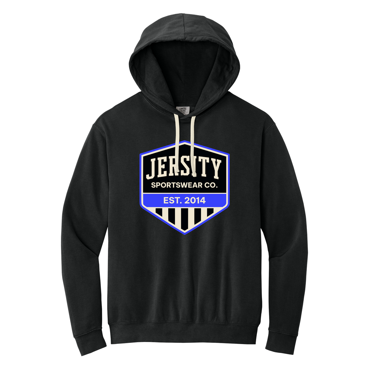 Jersity Vintage Shield - Comfort Colors Lightweight Hooded Sweatshirt