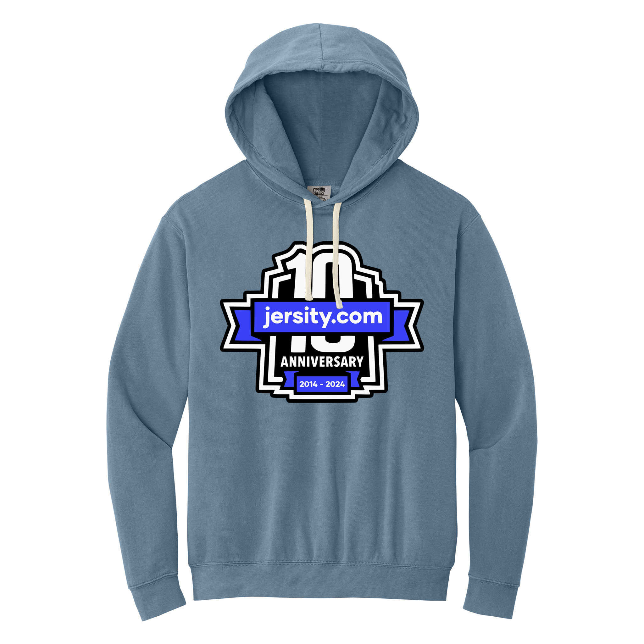Jersity 10th Anniversary - Comfort Colors Lightweight Hooded Sweatshirt