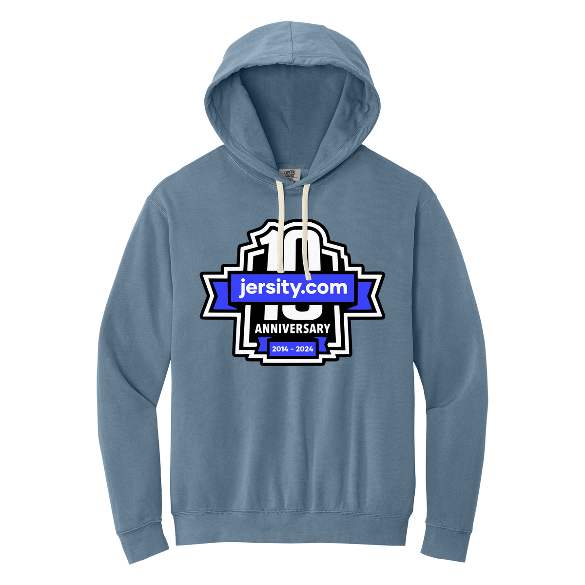 Jersity 10th Anniversary - Comfort Colors Lightweight Hooded Sweatshirt