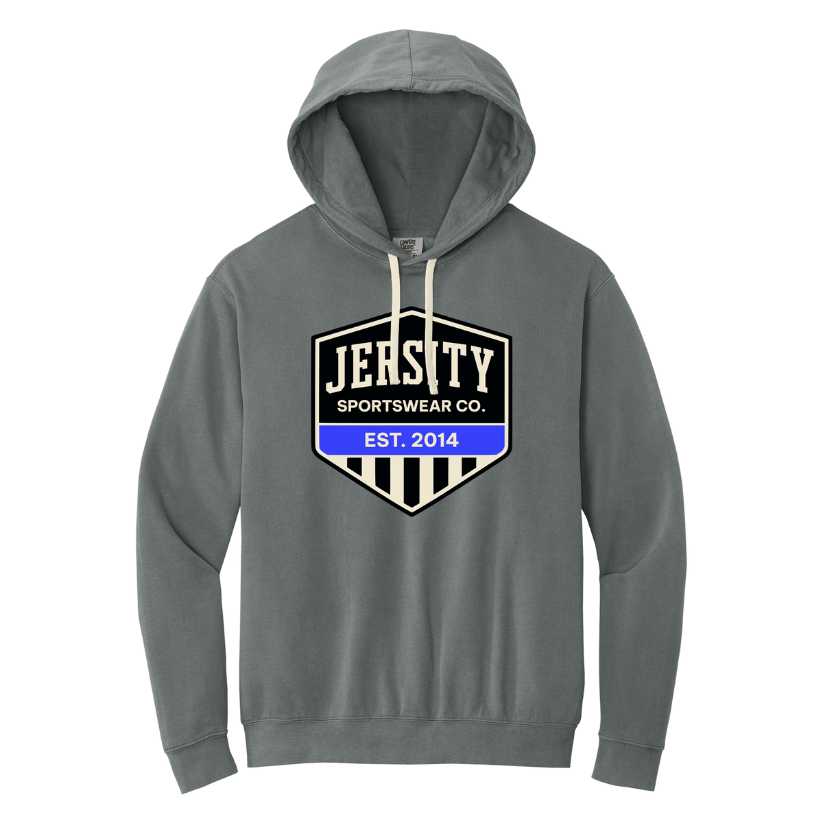 Jersity Vintage Shield - Comfort Colors Lightweight Hooded Sweatshirt