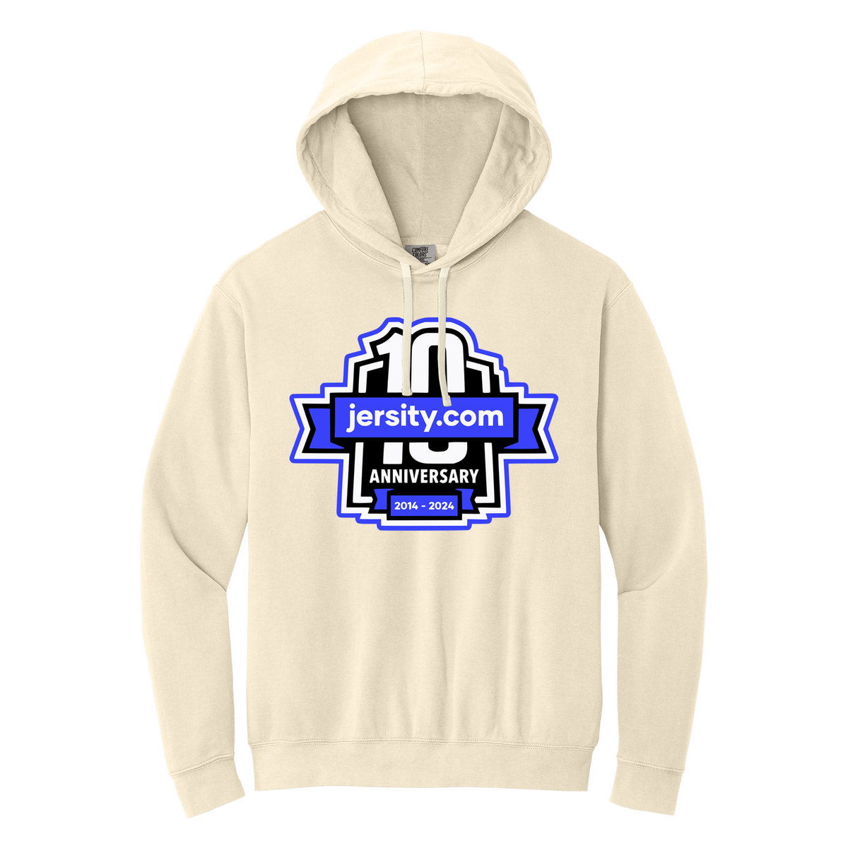 Jersity 10th Anniversary - Comfort Colors Lightweight Hooded Sweatshirt