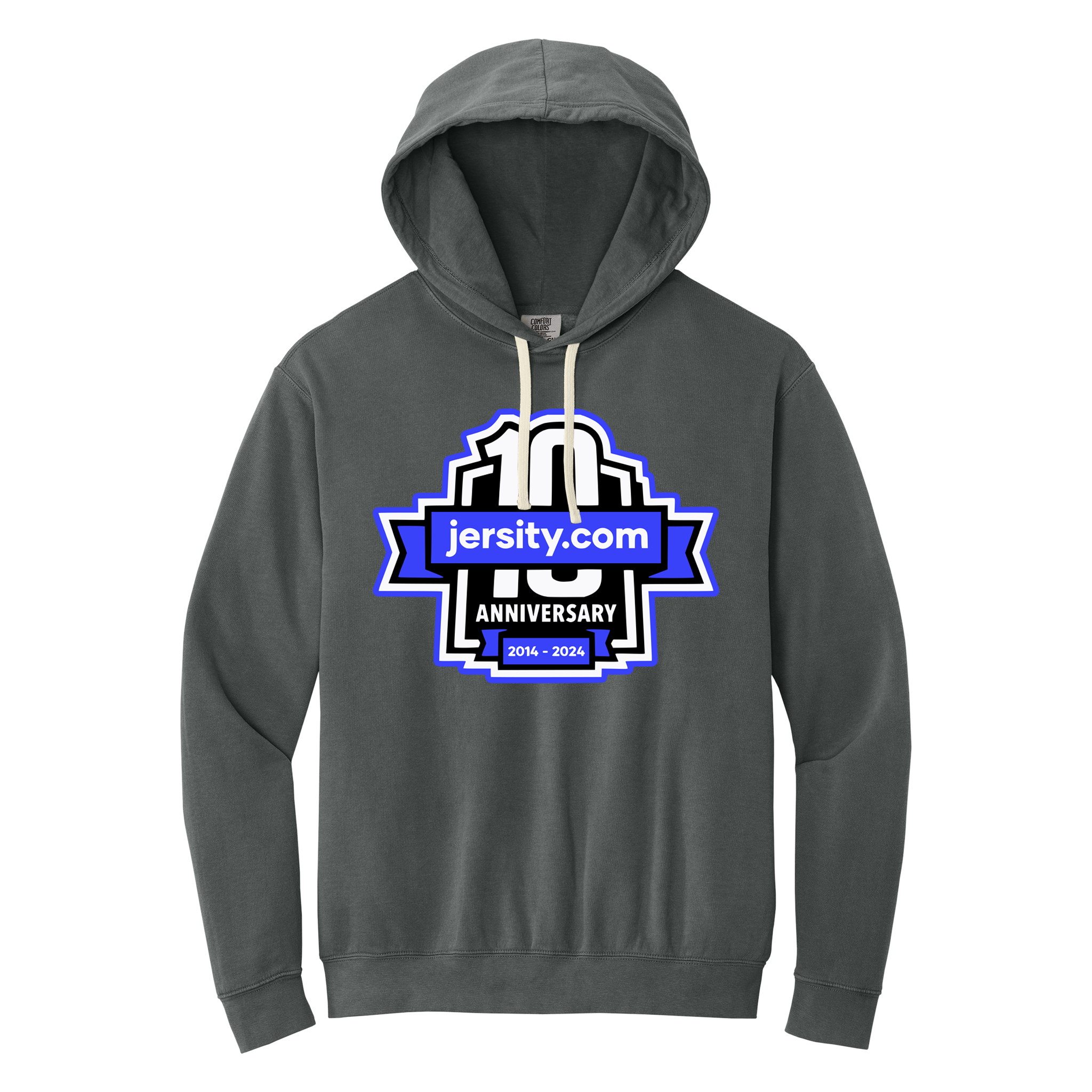Jersity 10th Anniversary - Comfort Colors Lightweight Hooded Sweatshirt