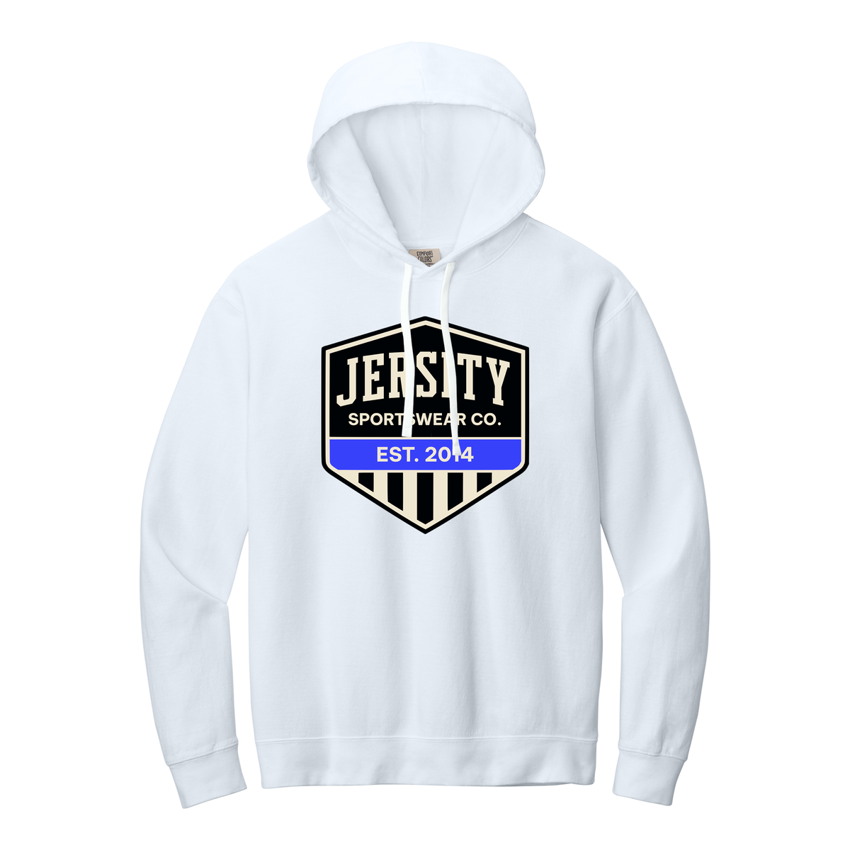 Jersity Vintage Shield - Comfort Colors Lightweight Hooded Sweatshirt