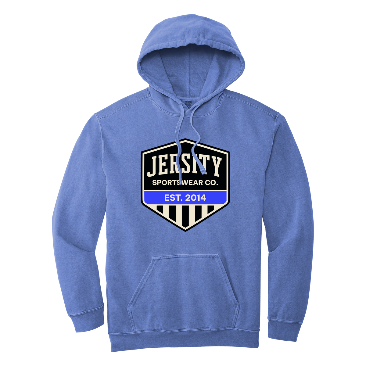 Jersity Vintage Shield - Comfort Colors Ring Spun Hooded Sweatshirt