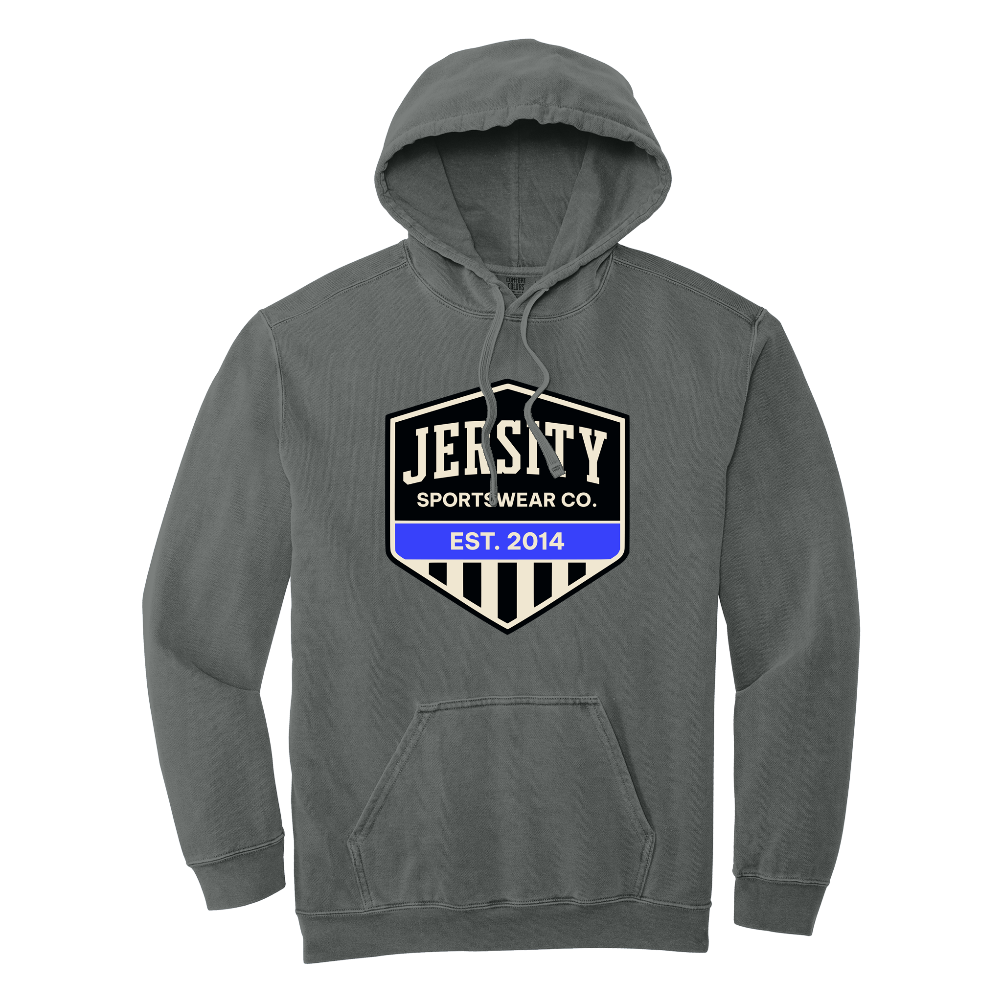 Jersity Vintage Shield - Comfort Colors Ring Spun Hooded Sweatshirt