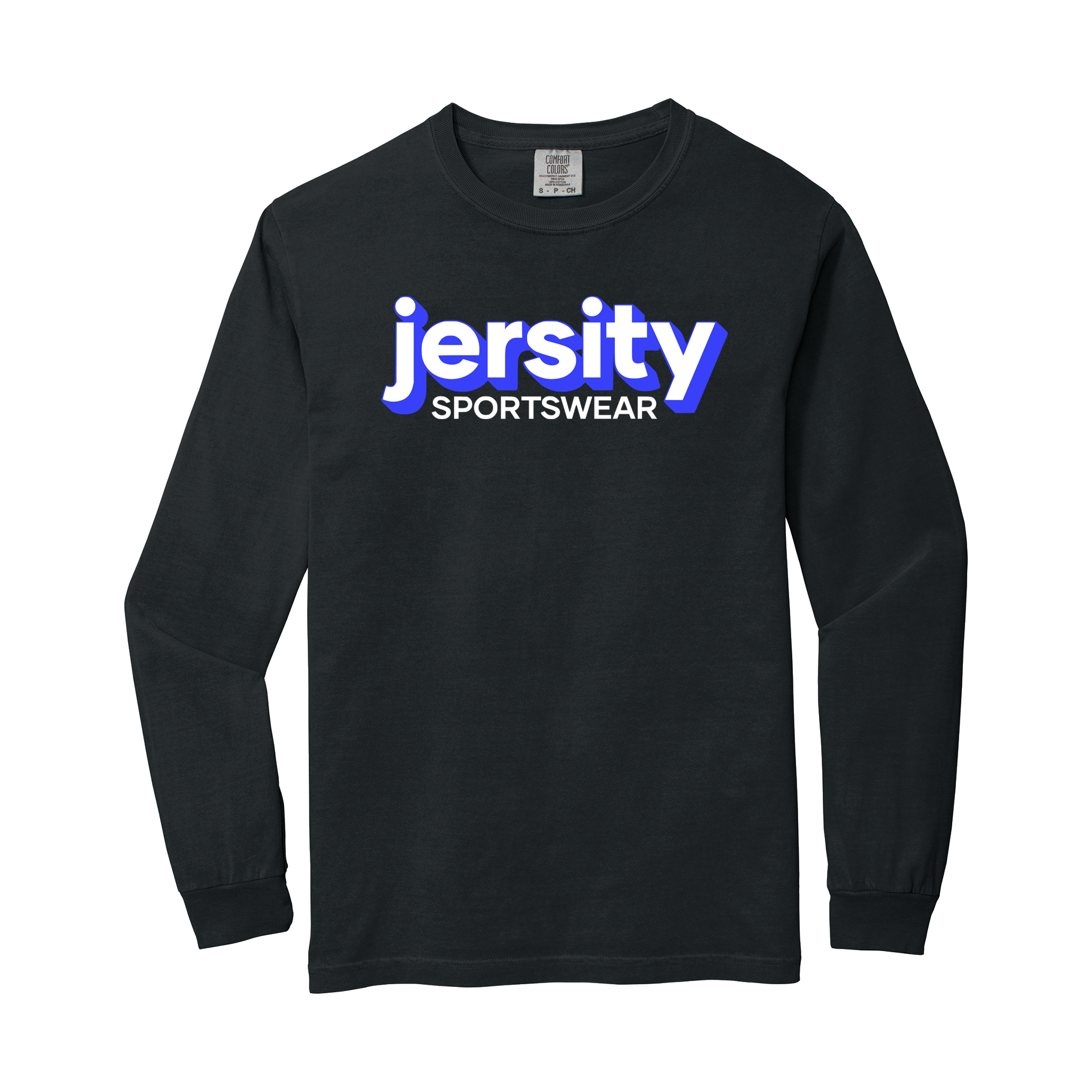 Jersity Wordmark - Comfort Colors Heavyweight Ring Spun Long Sleeve Tee