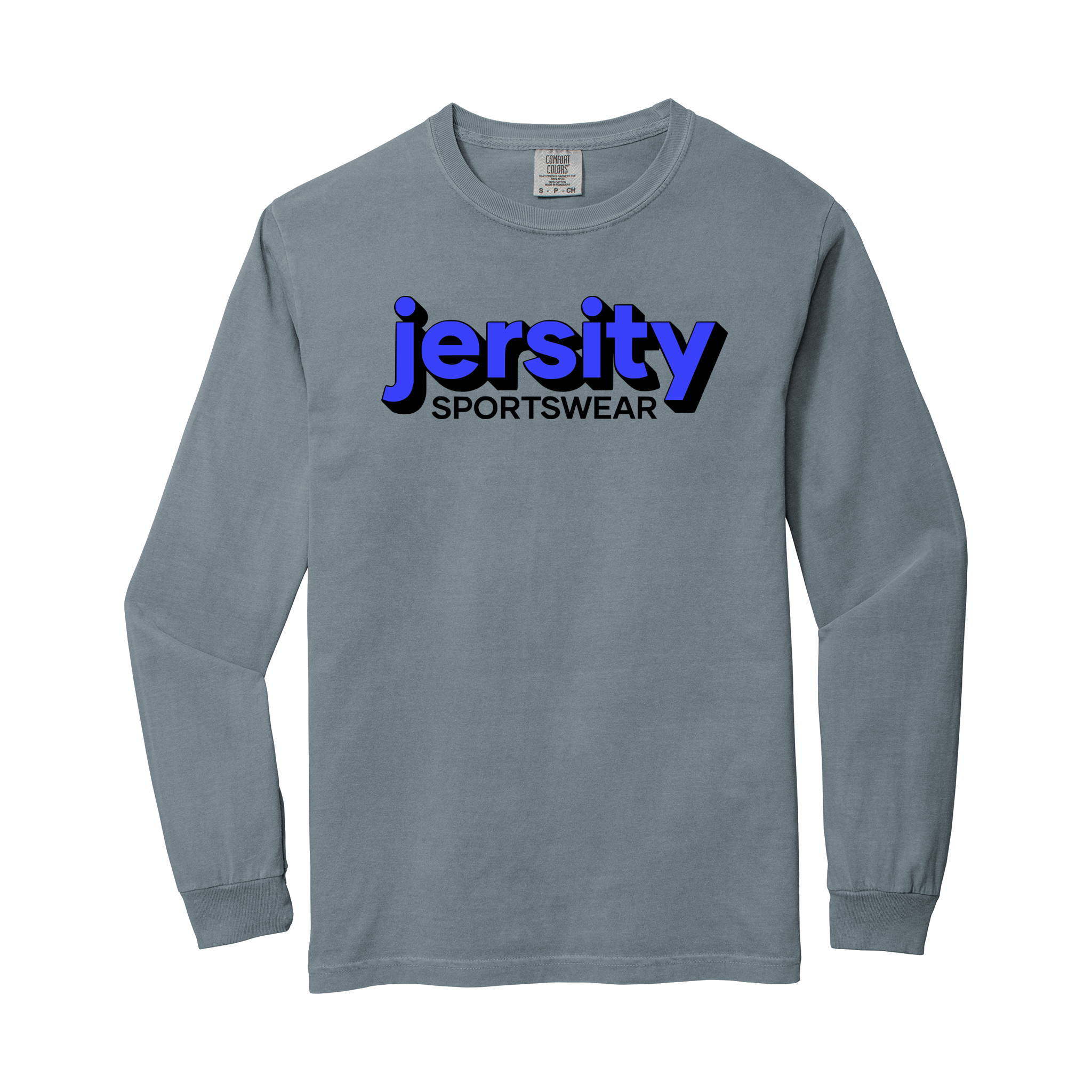 Jersity Wordmark - Comfort Colors Heavyweight Ring Spun Long Sleeve Tee