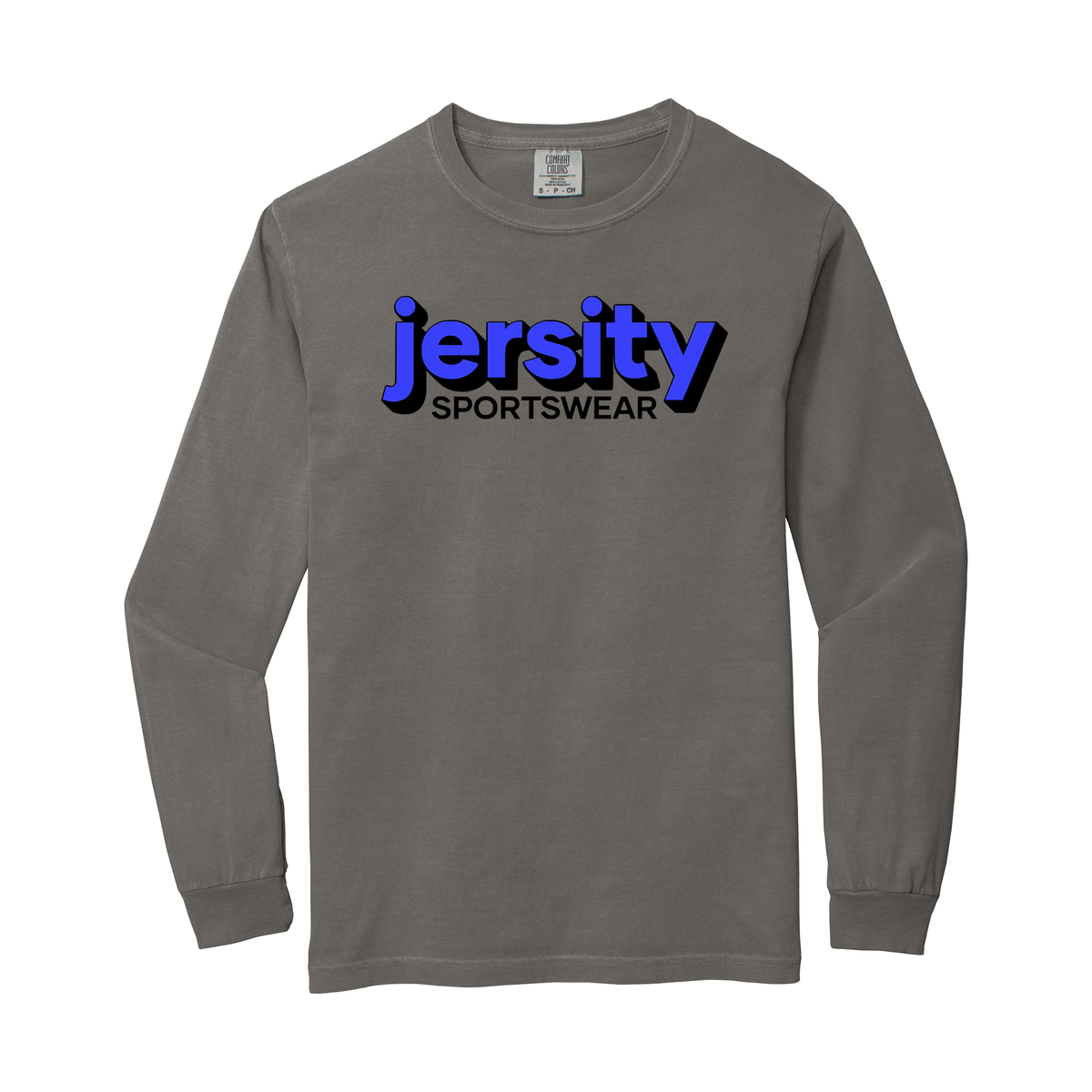 Jersity Wordmark - Comfort Colors Heavyweight Ring Spun Long Sleeve Tee