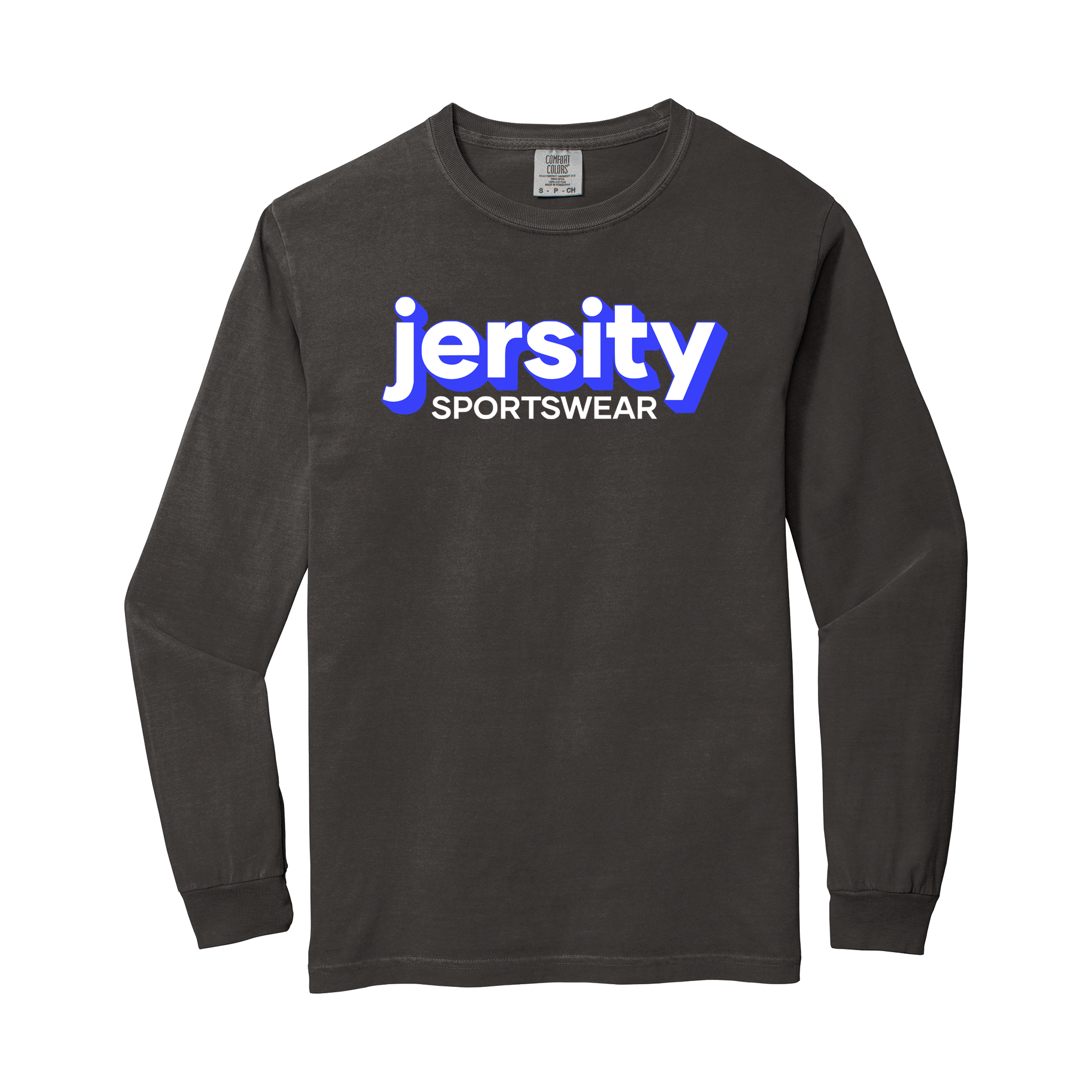 Jersity Wordmark - Comfort Colors Heavyweight Ring Spun Long Sleeve Tee