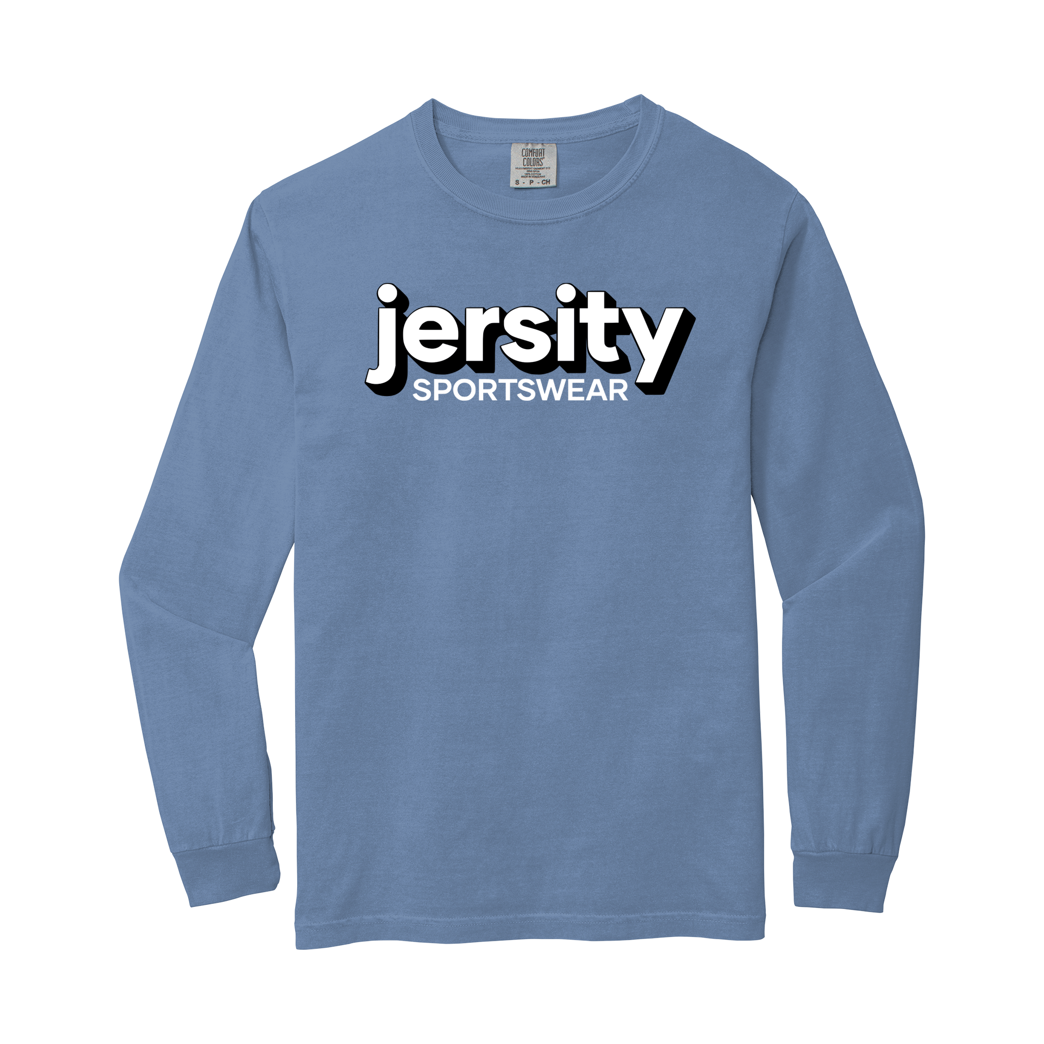 Jersity Wordmark - Comfort Colors Heavyweight Ring Spun Long Sleeve Tee