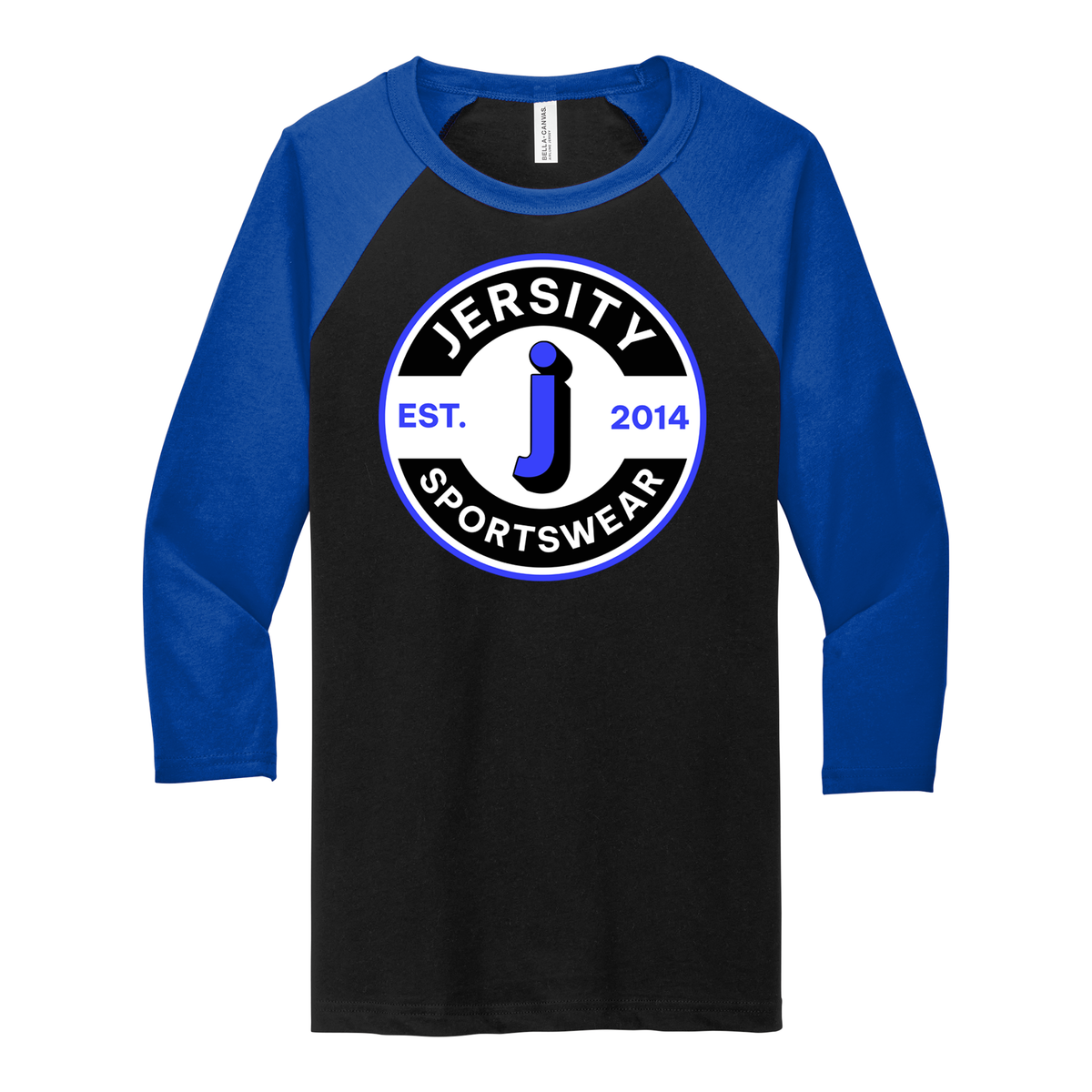 Jersity circle - BELLA+CANVAS Unisex 3/4 Sleeve Baseball Tee