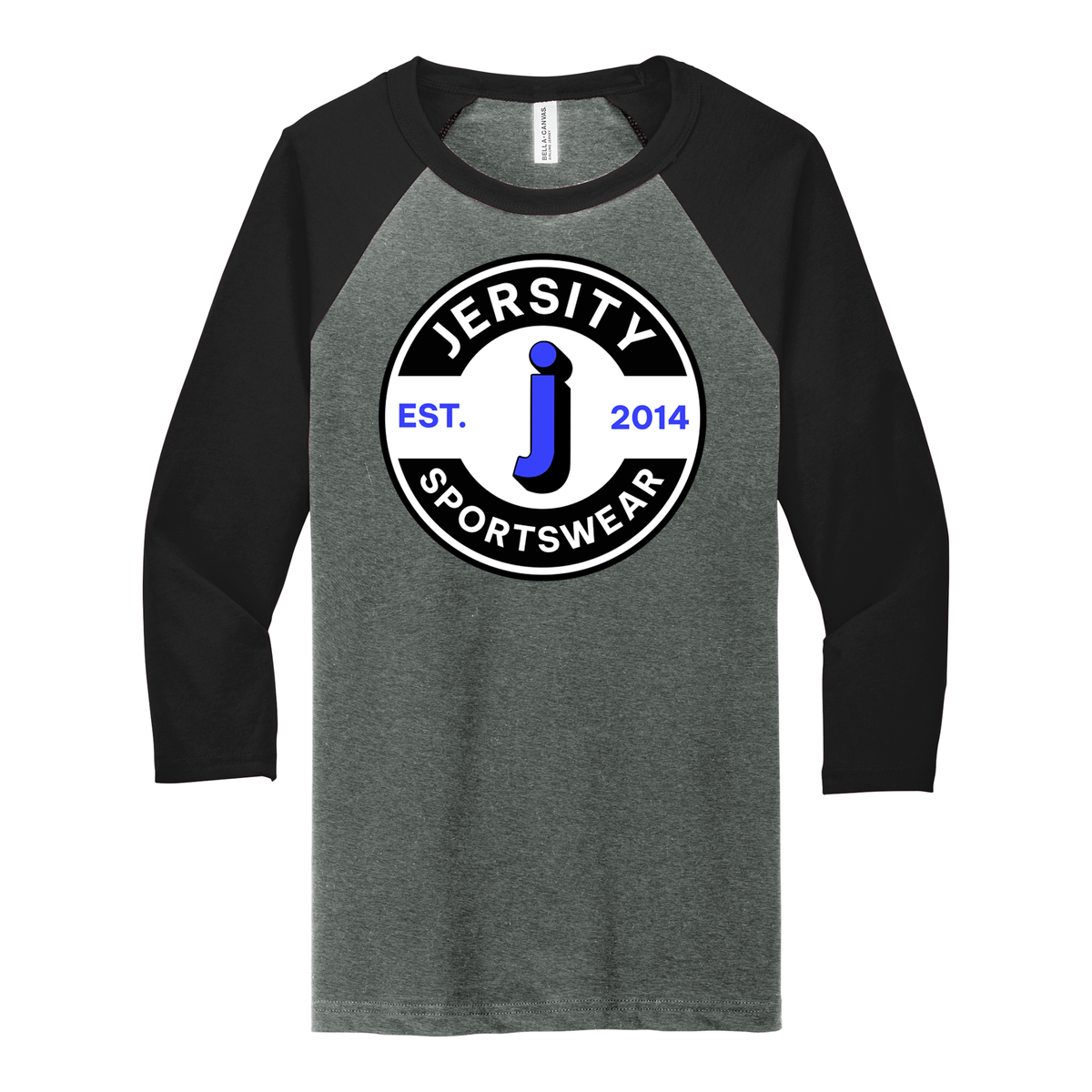 Jersity circle - BELLA+CANVAS Unisex 3/4 Sleeve Baseball Tee