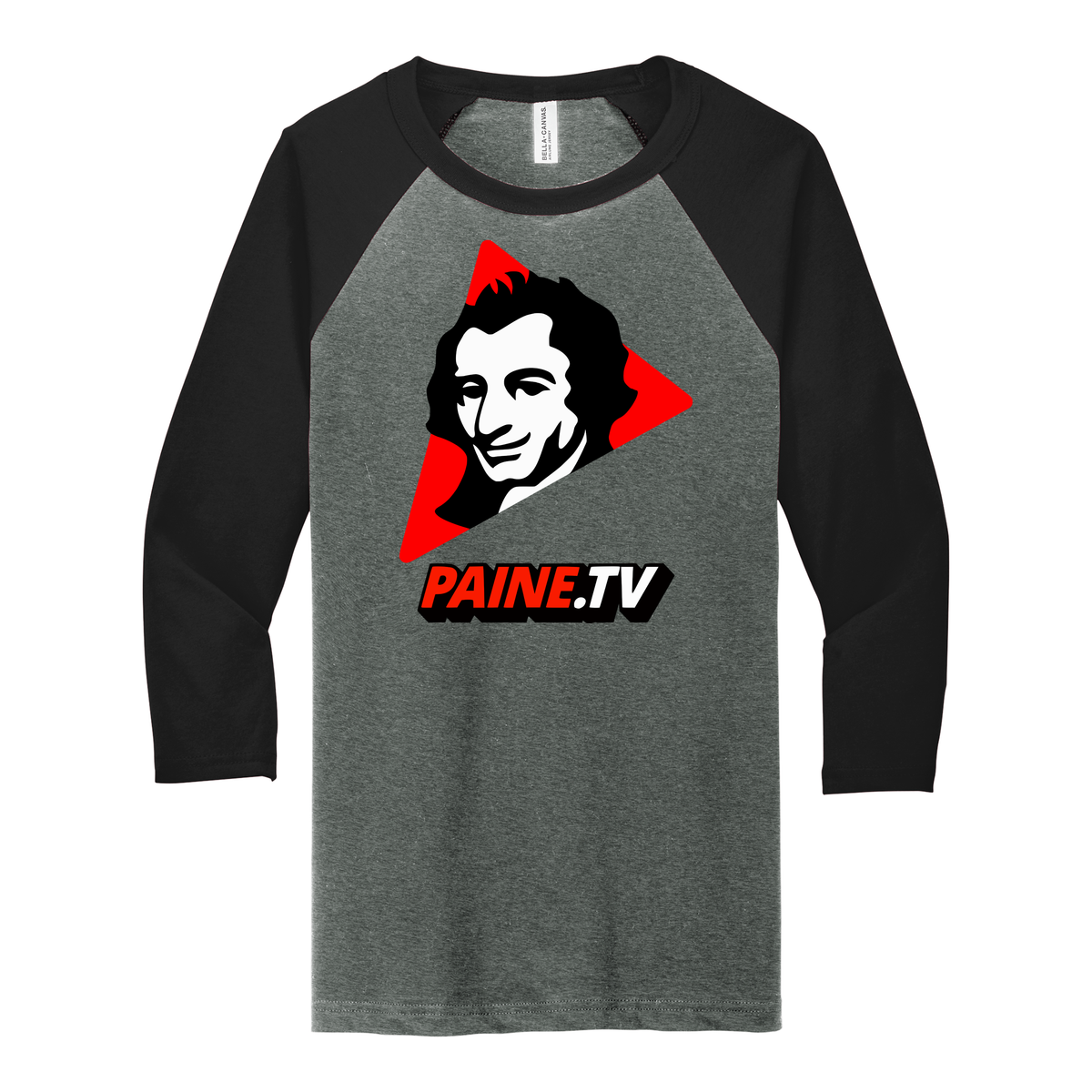 Paine.TV - BELLA+CANVAS Unisex 3/4 Sleeve Baseball Tee