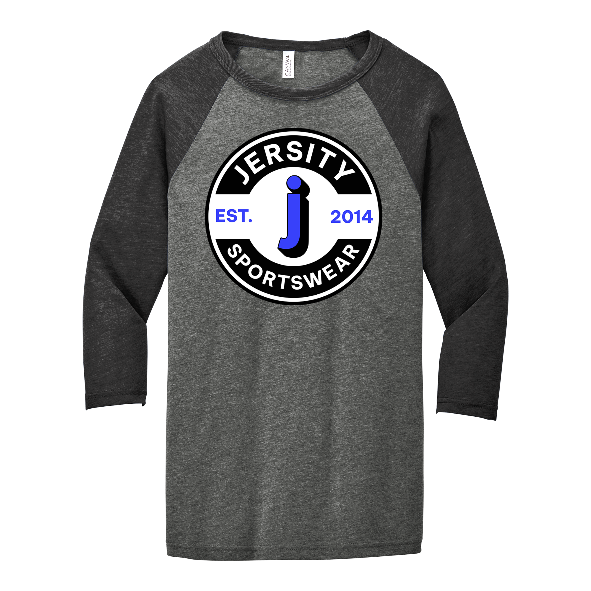 Jersity circle - BELLA+CANVAS Unisex 3/4 Sleeve Baseball Tee