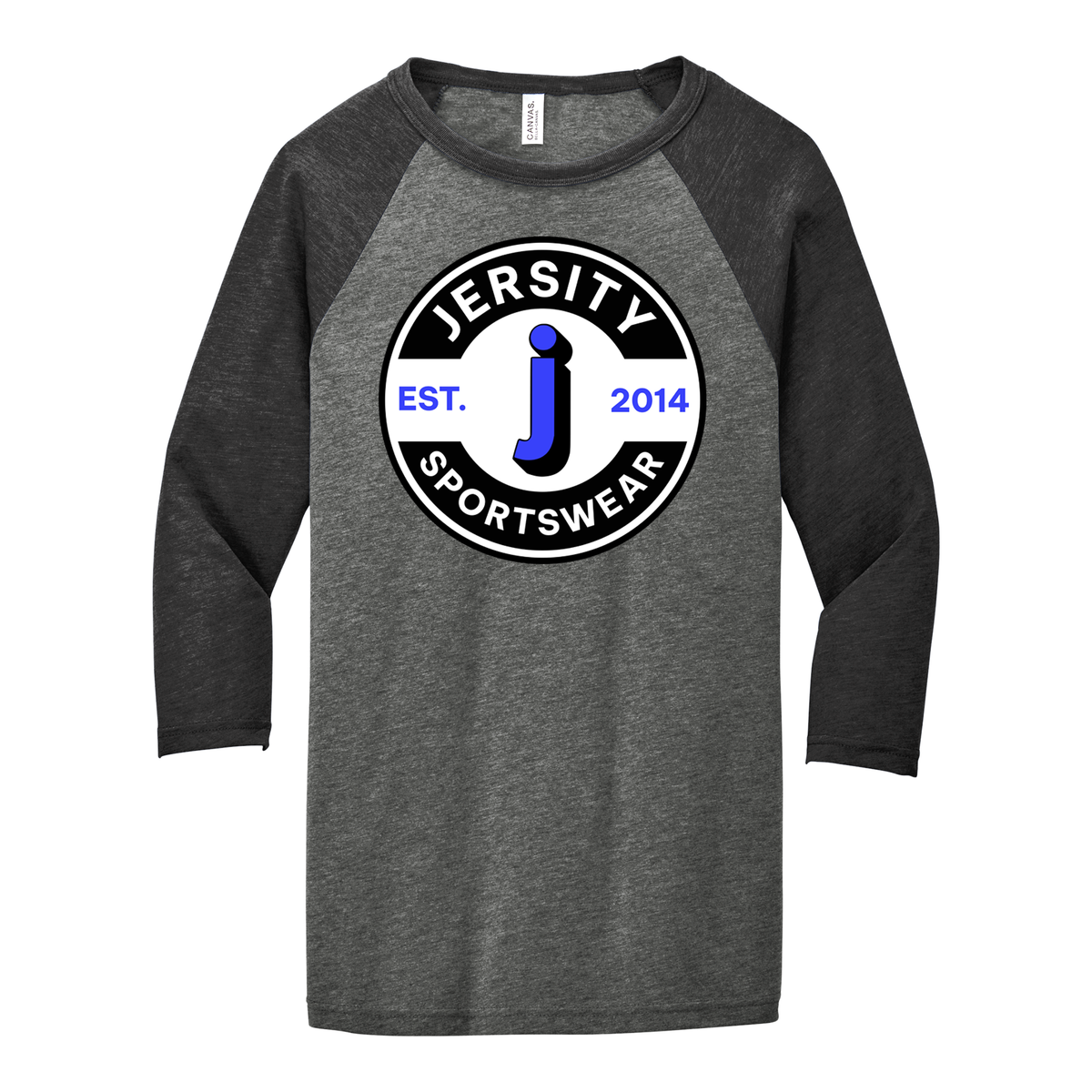 Jersity circle - BELLA+CANVAS Unisex 3/4 Sleeve Baseball Tee