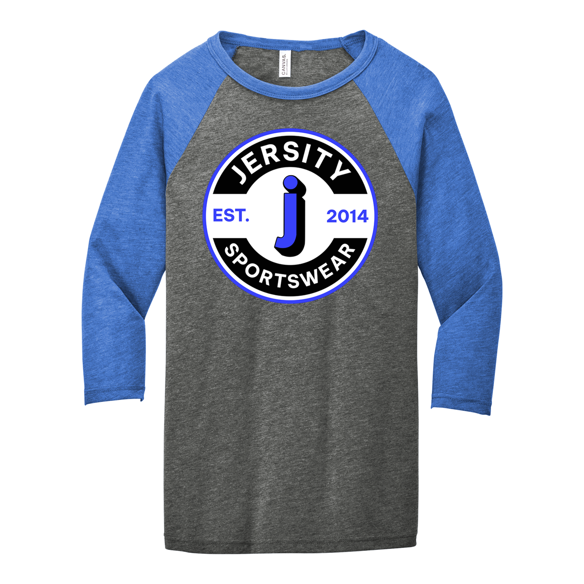 Jersity circle - BELLA+CANVAS Unisex 3/4 Sleeve Baseball Tee