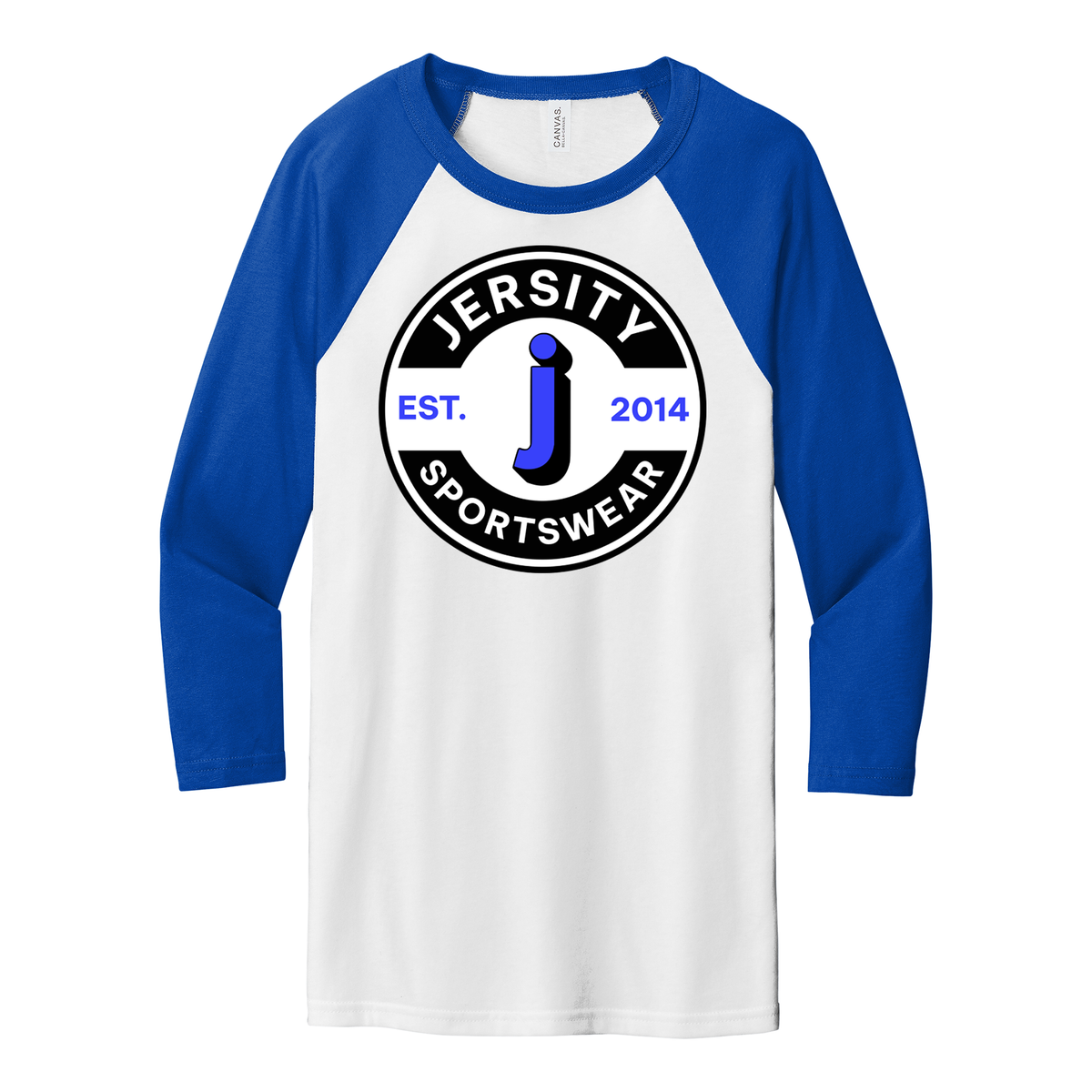 Jersity circle - BELLA+CANVAS Unisex 3/4 Sleeve Baseball Tee