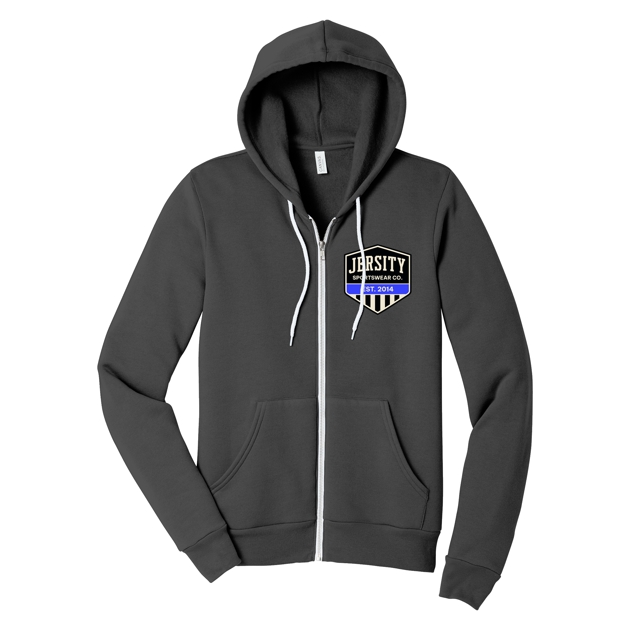 Jersity Vintage Shield - BELLA+CANVAS Unisex Sponge Fleece Full-Zip Hoodie