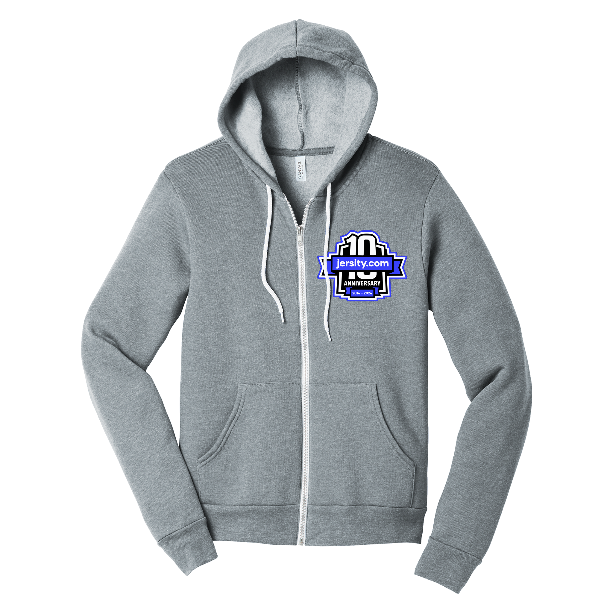 Jersity 10th Anniversary - BELLA+CANVAS Unisex Sponge Fleece Full-Zip Hoodie
