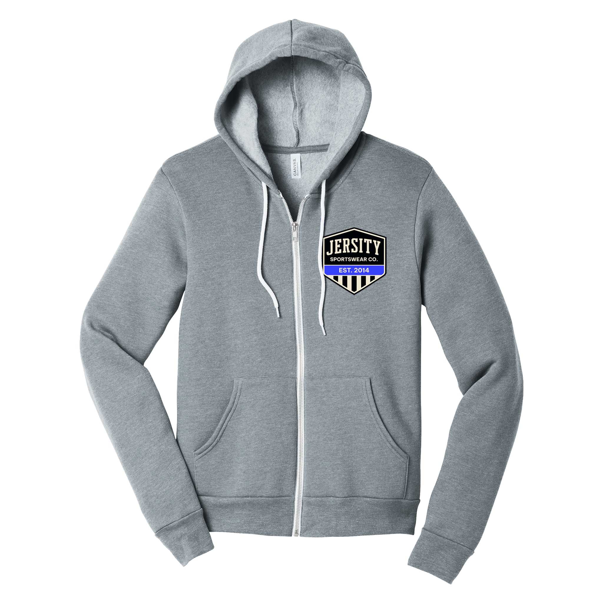 Jersity Vintage Shield - BELLA+CANVAS Unisex Sponge Fleece Full-Zip Hoodie