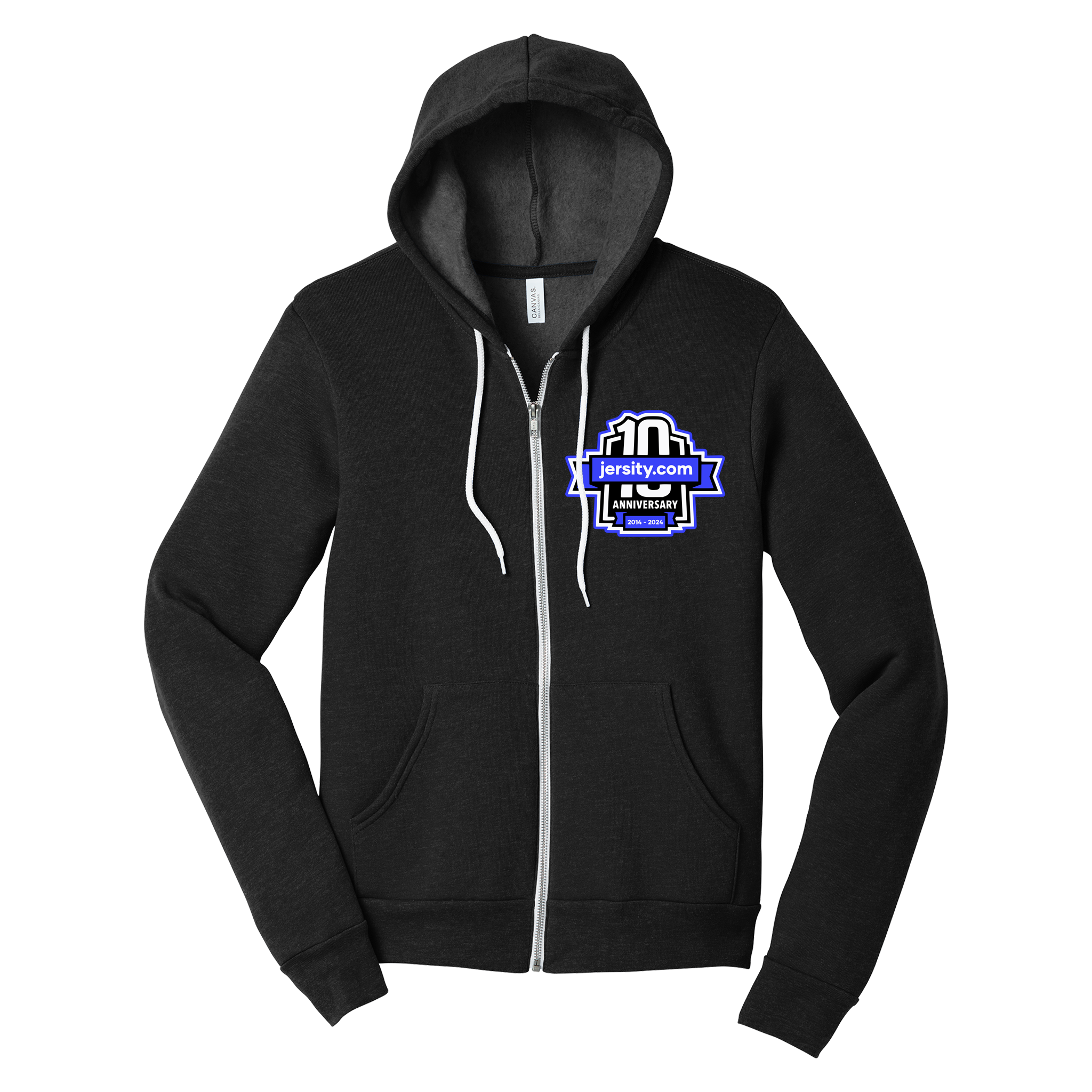 Jersity 10th Anniversary - BELLA+CANVAS Unisex Sponge Fleece Full-Zip Hoodie