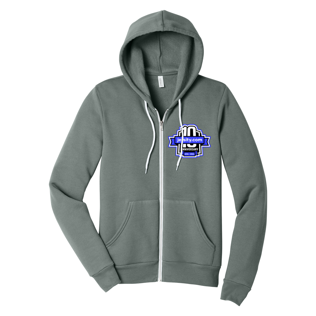 Jersity 10th Anniversary - BELLA+CANVAS Unisex Sponge Fleece Full-Zip Hoodie