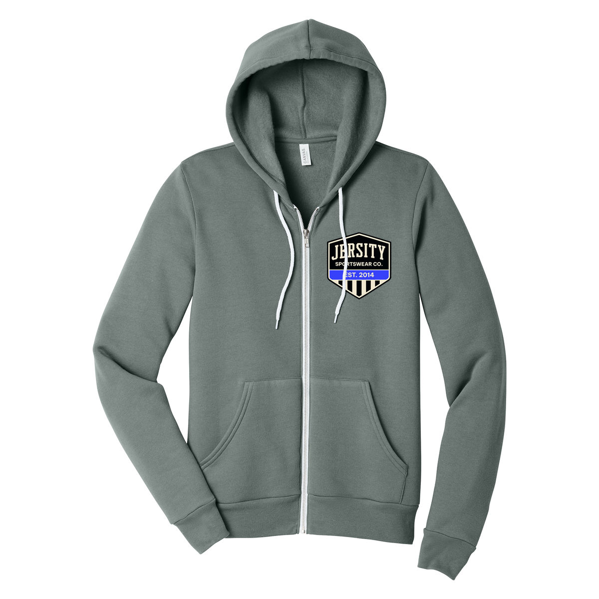 Jersity Vintage Shield - BELLA+CANVAS Unisex Sponge Fleece Full-Zip Hoodie