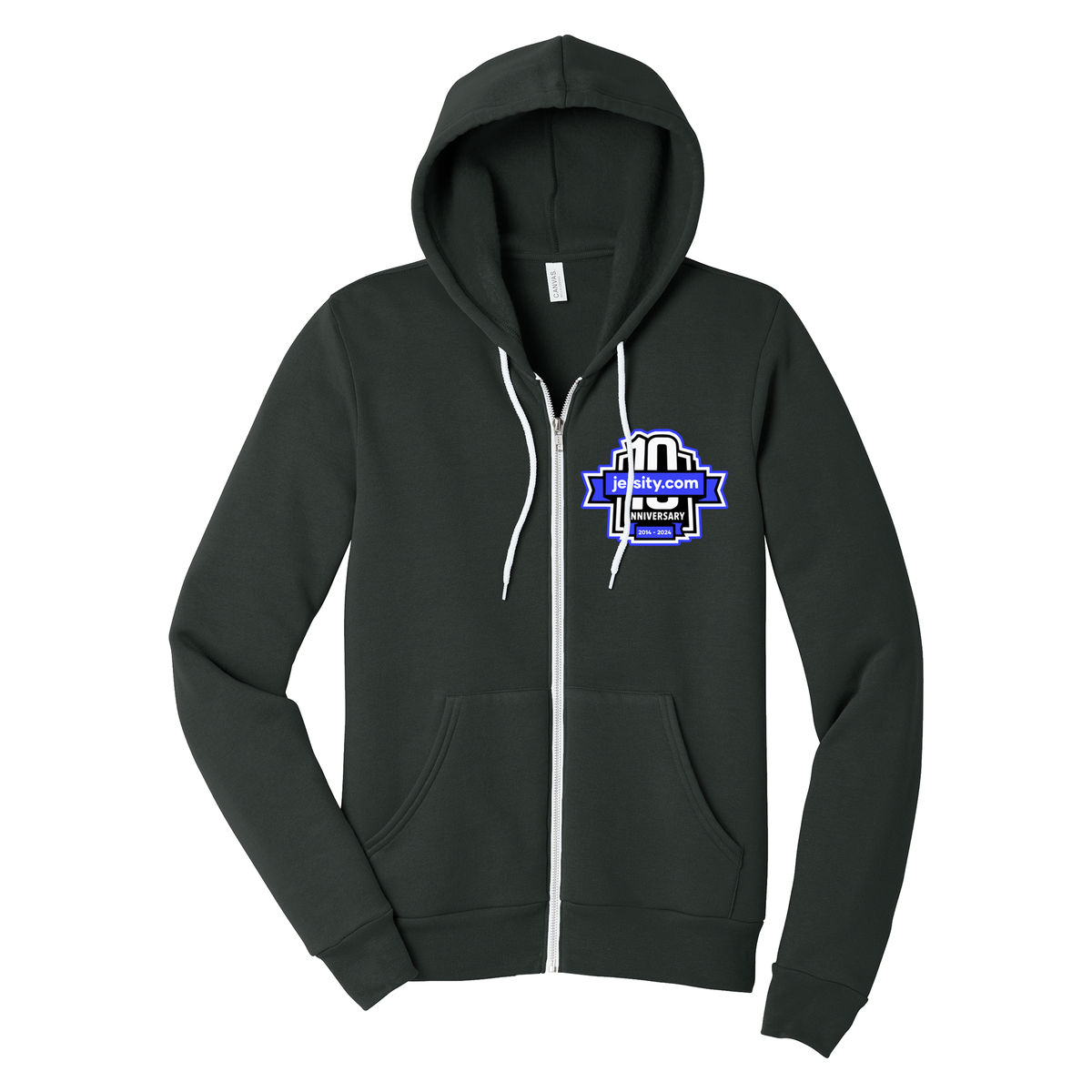 Jersity 10th Anniversary - BELLA+CANVAS Unisex Sponge Fleece Full-Zip Hoodie
