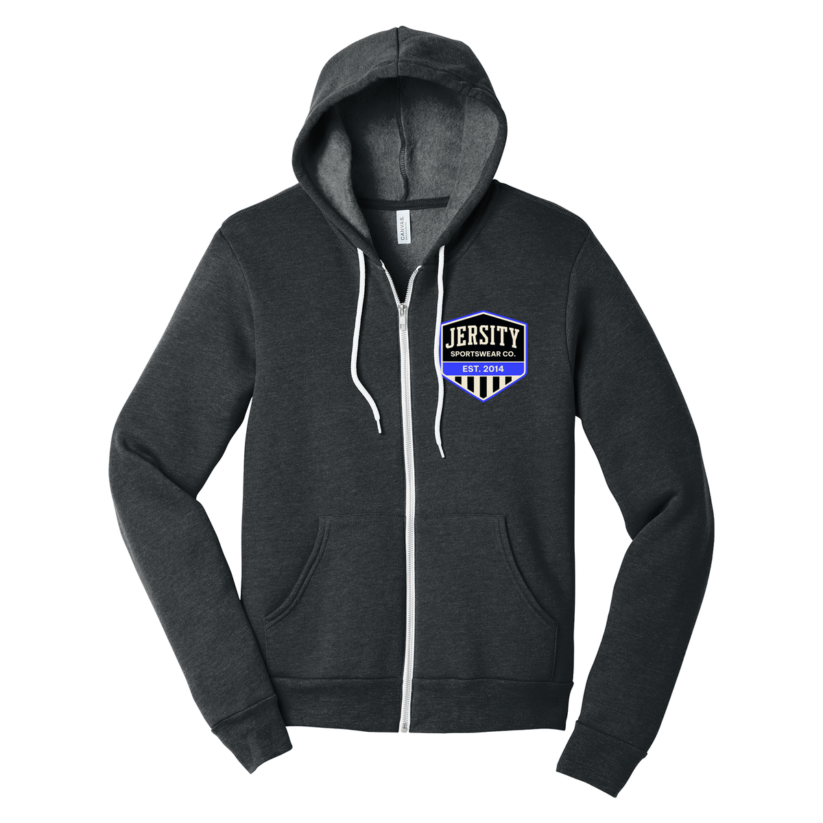 Jersity Vintage Shield - BELLA+CANVAS Unisex Sponge Fleece Full-Zip Hoodie
