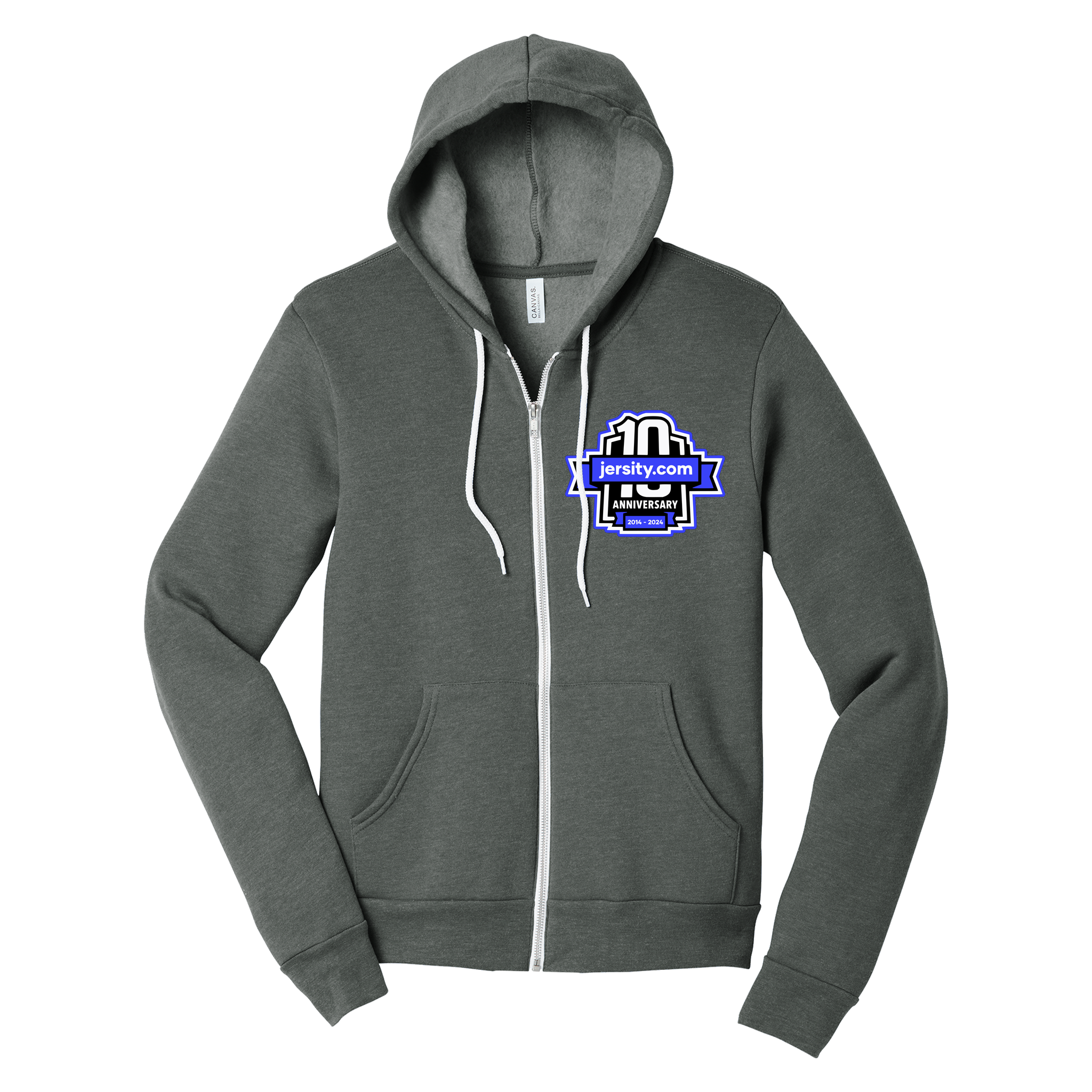 Jersity 10th Anniversary - BELLA+CANVAS Unisex Sponge Fleece Full-Zip Hoodie