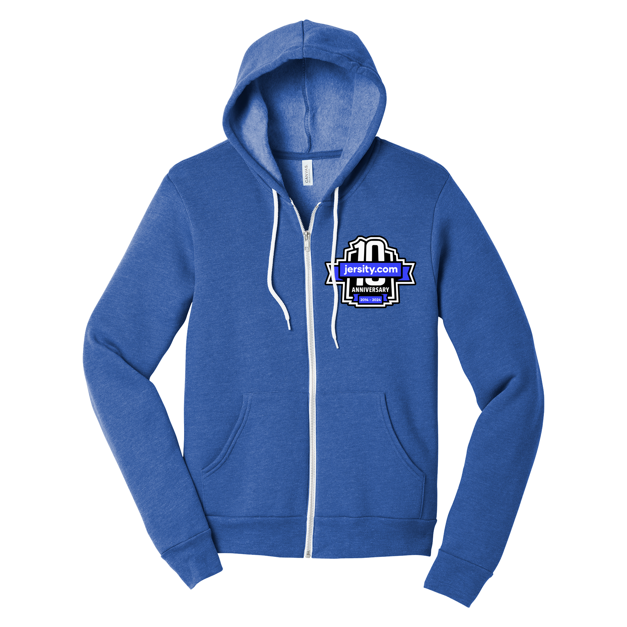 Jersity 10th Anniversary - BELLA+CANVAS Unisex Sponge Fleece Full-Zip Hoodie