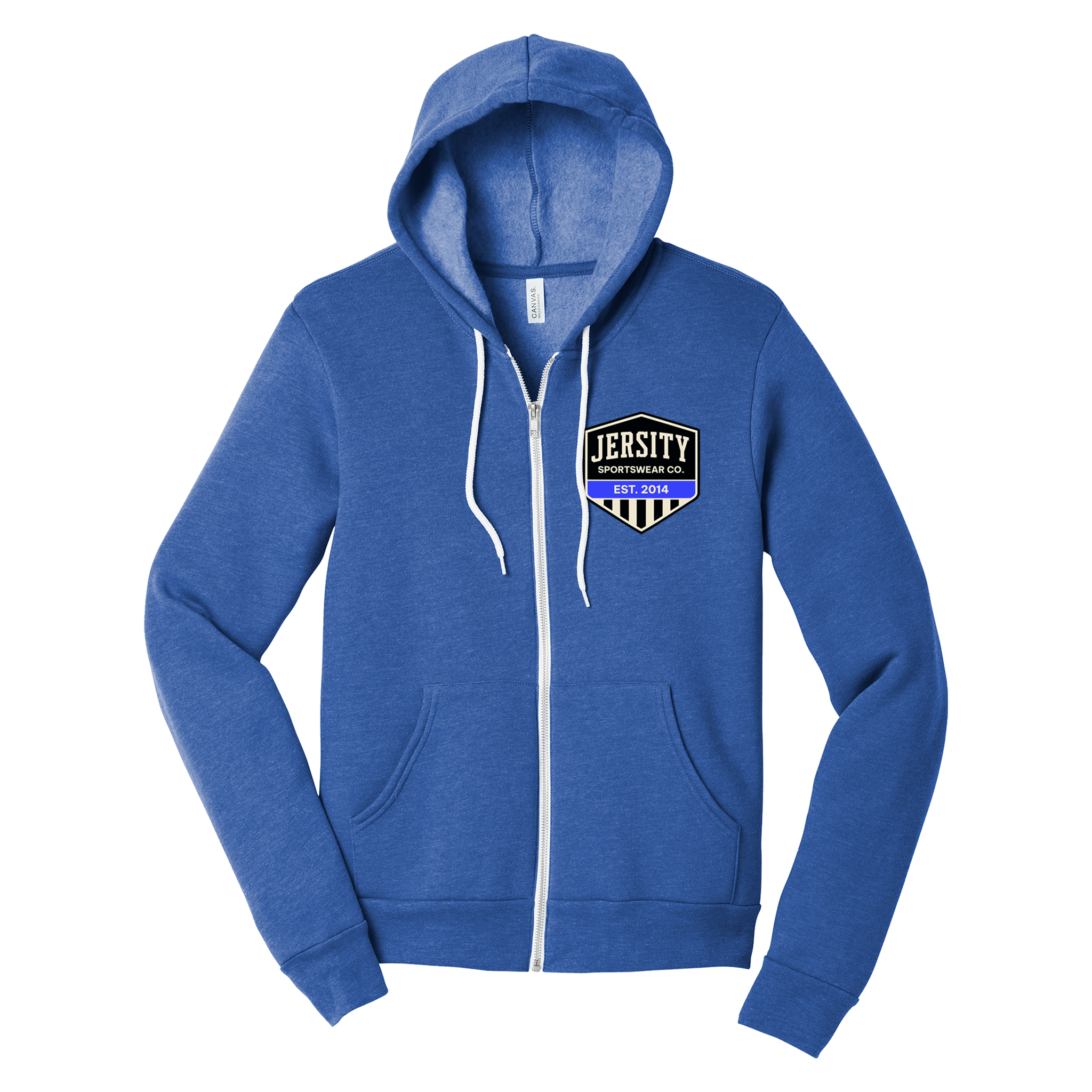 Jersity Vintage Shield - BELLA+CANVAS Unisex Sponge Fleece Full-Zip Hoodie