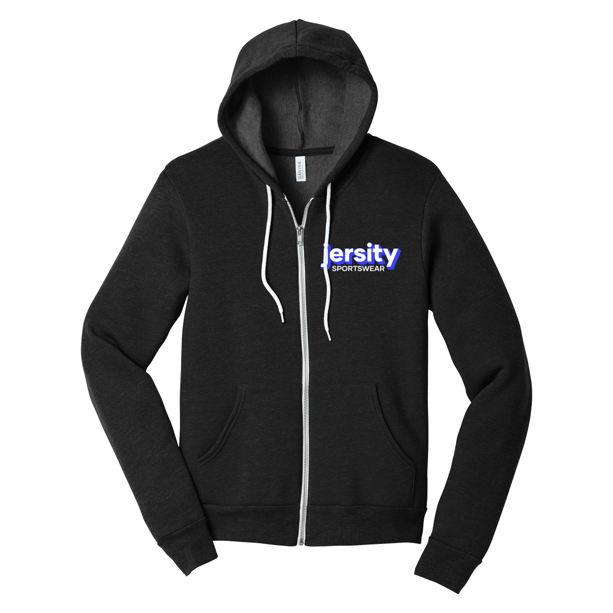 Jersity Wordmark - BELLA+CANVAS Unisex Sponge Fleece Full-Zip Hoodie