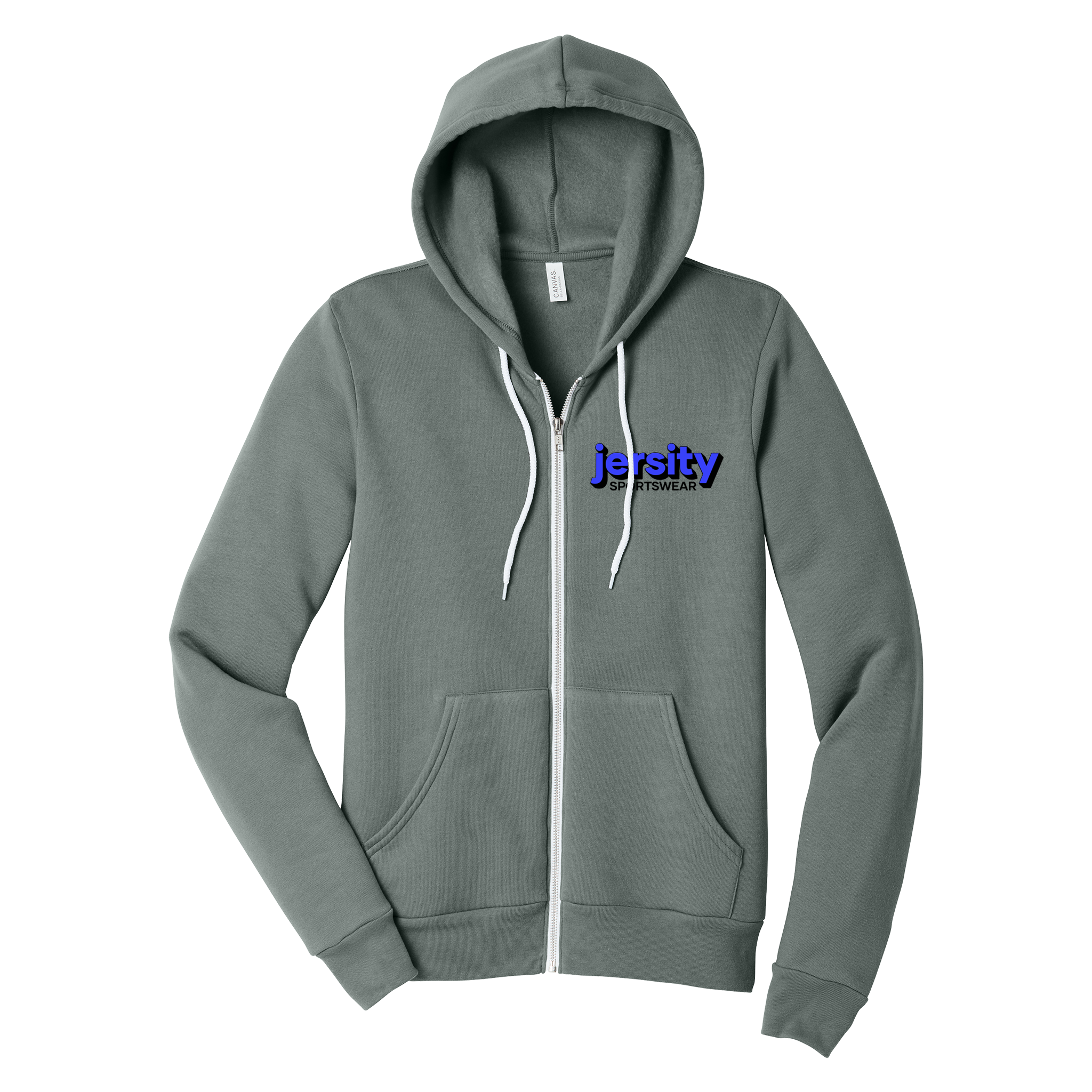 Jersity Wordmark - BELLA+CANVAS Unisex Sponge Fleece Full-Zip Hoodie