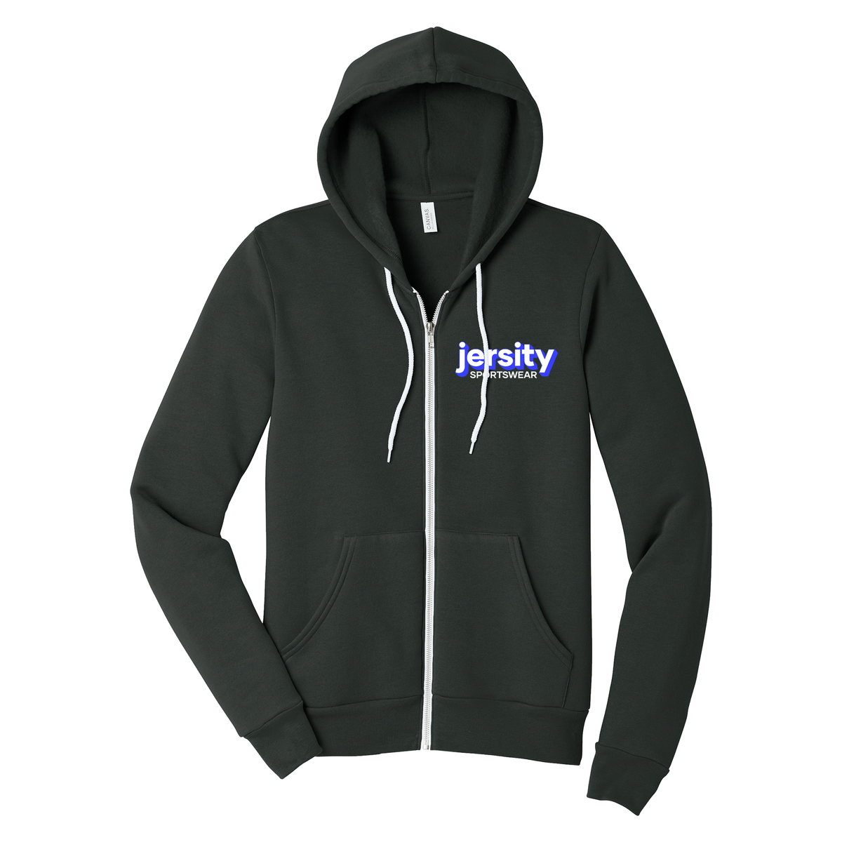 Jersity Wordmark - BELLA+CANVAS Unisex Sponge Fleece Full-Zip Hoodie