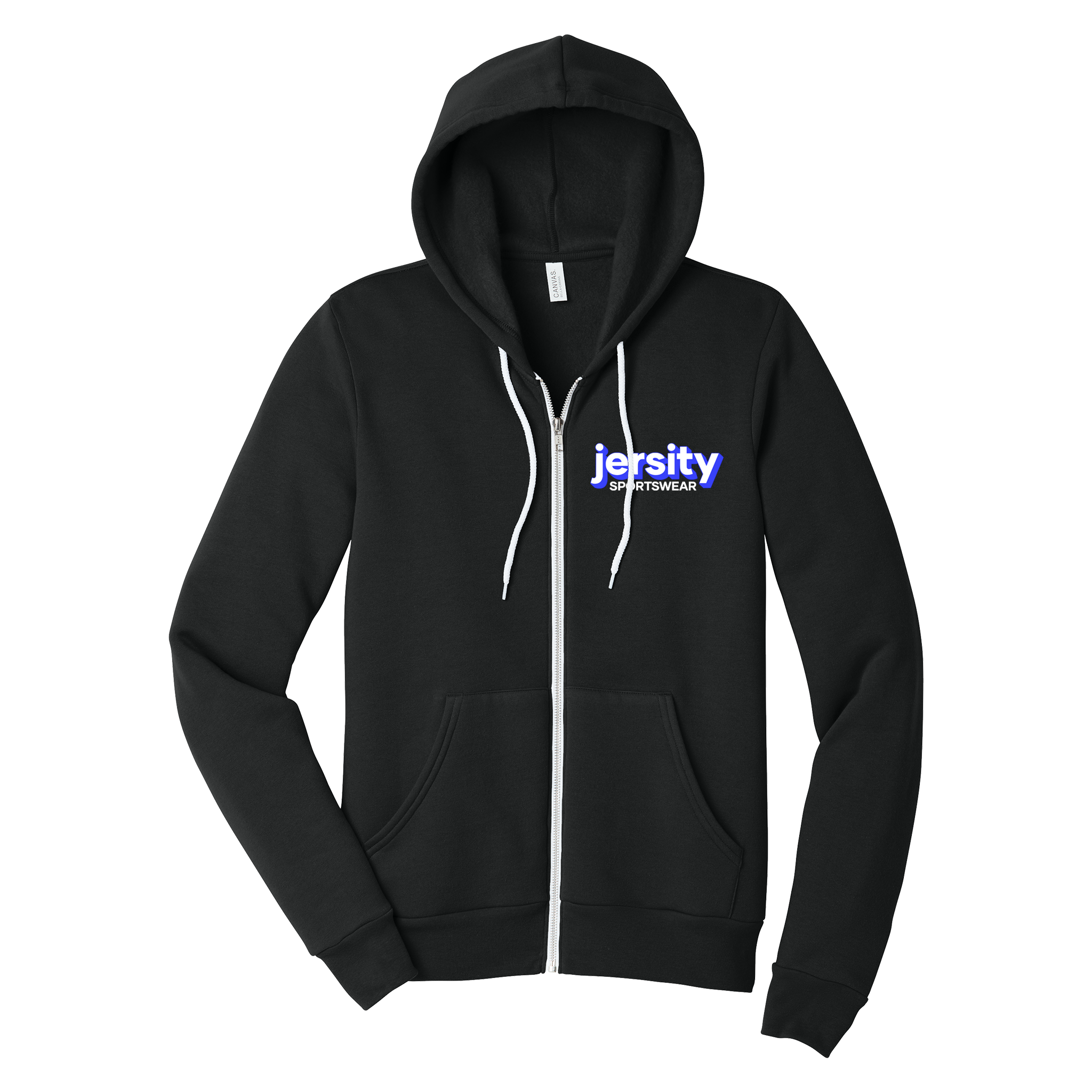 Jersity Wordmark - BELLA+CANVAS Unisex Sponge Fleece Full-Zip Hoodie