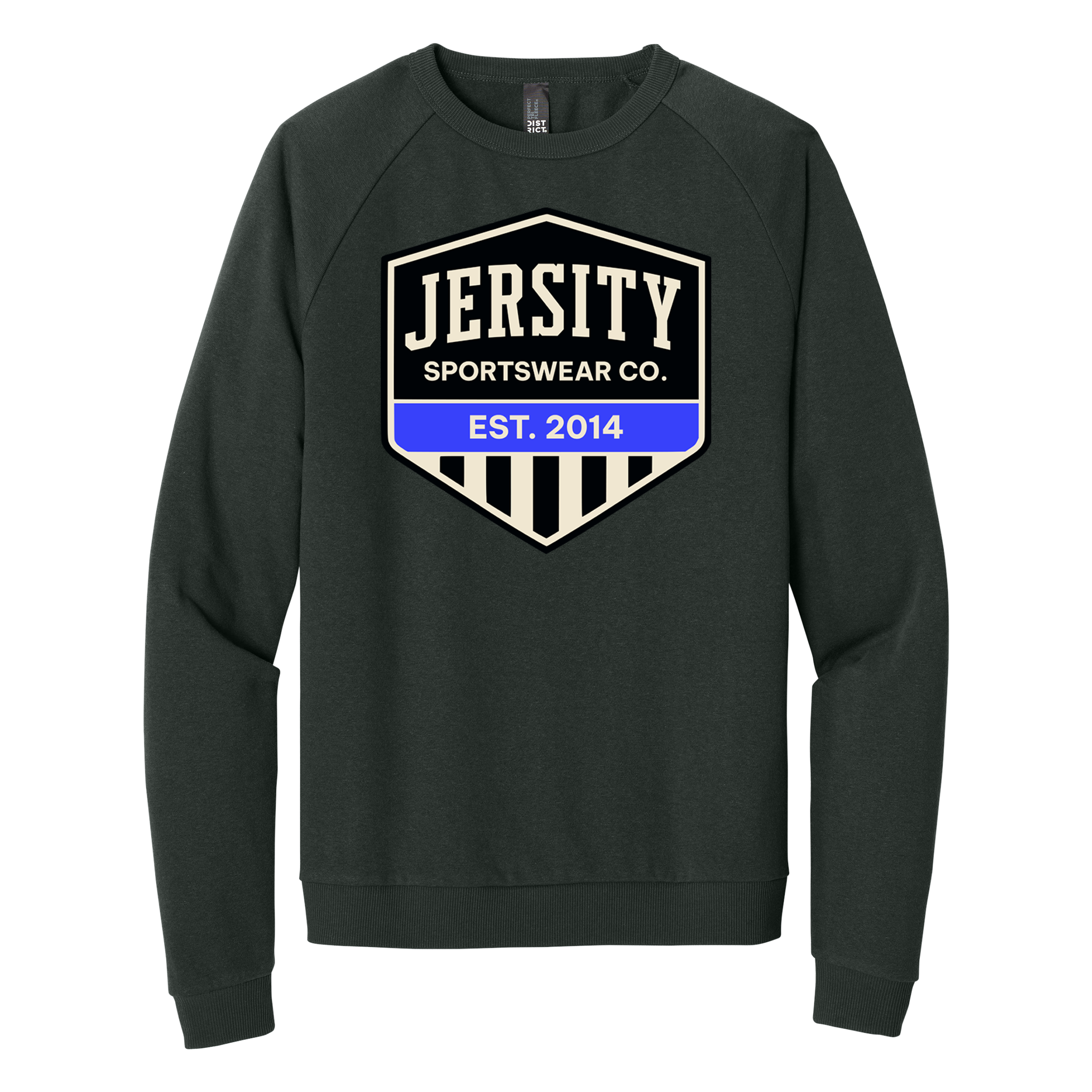 Jersity Vintage Shield - District Perfect Tri Fleece Crewneck Sweatshirt