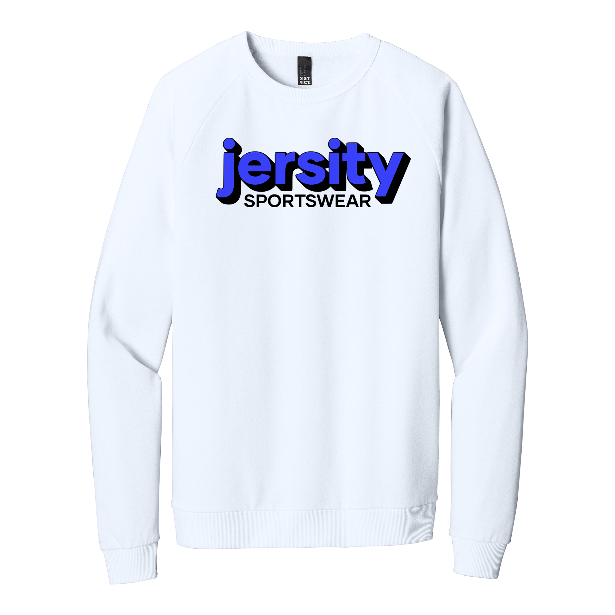 Jersity Wordmark - District Perfect Tri Fleece Crewneck Sweatshirt