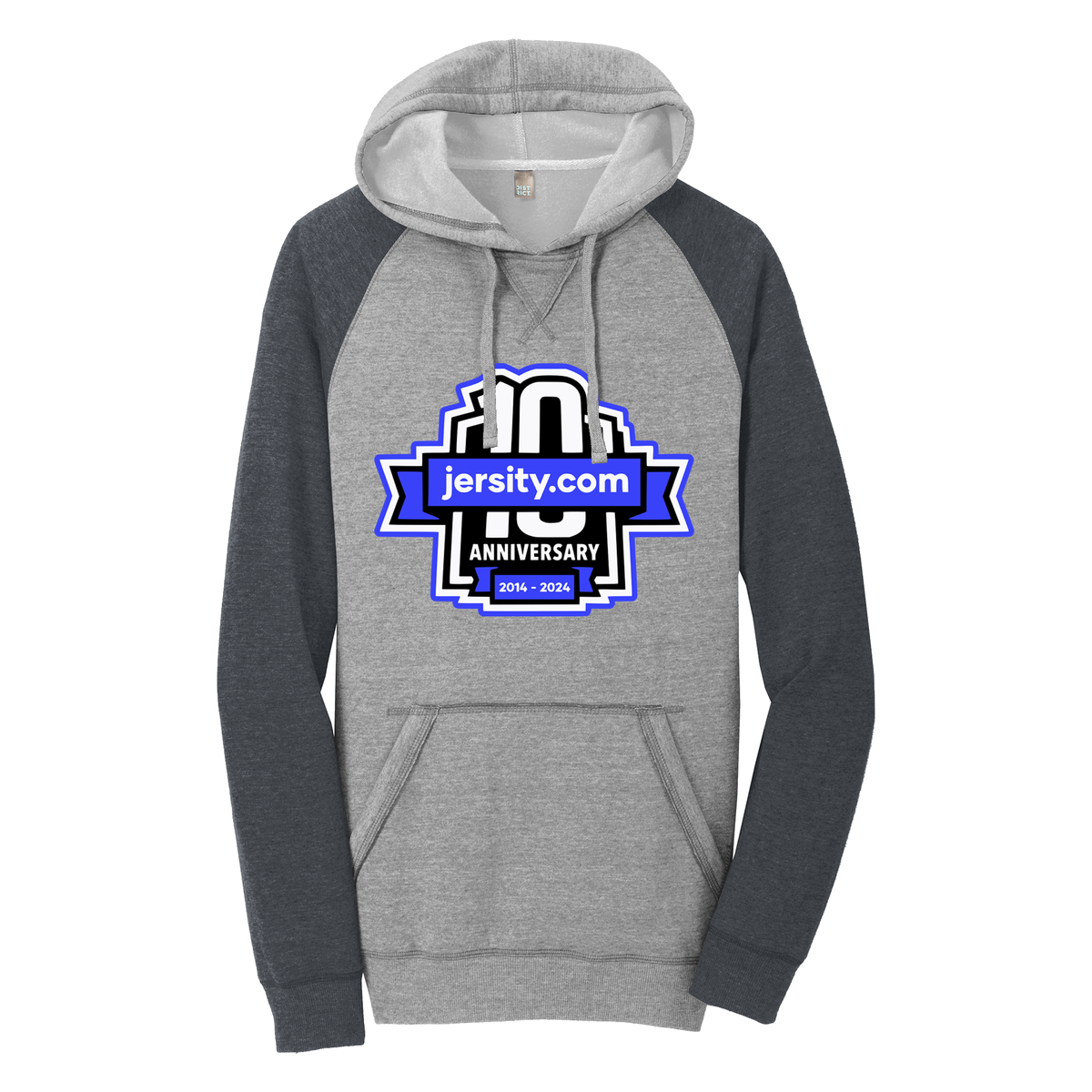 Jersity 10th Anniversary - District Lightweight Fleece Raglan Hoodie
