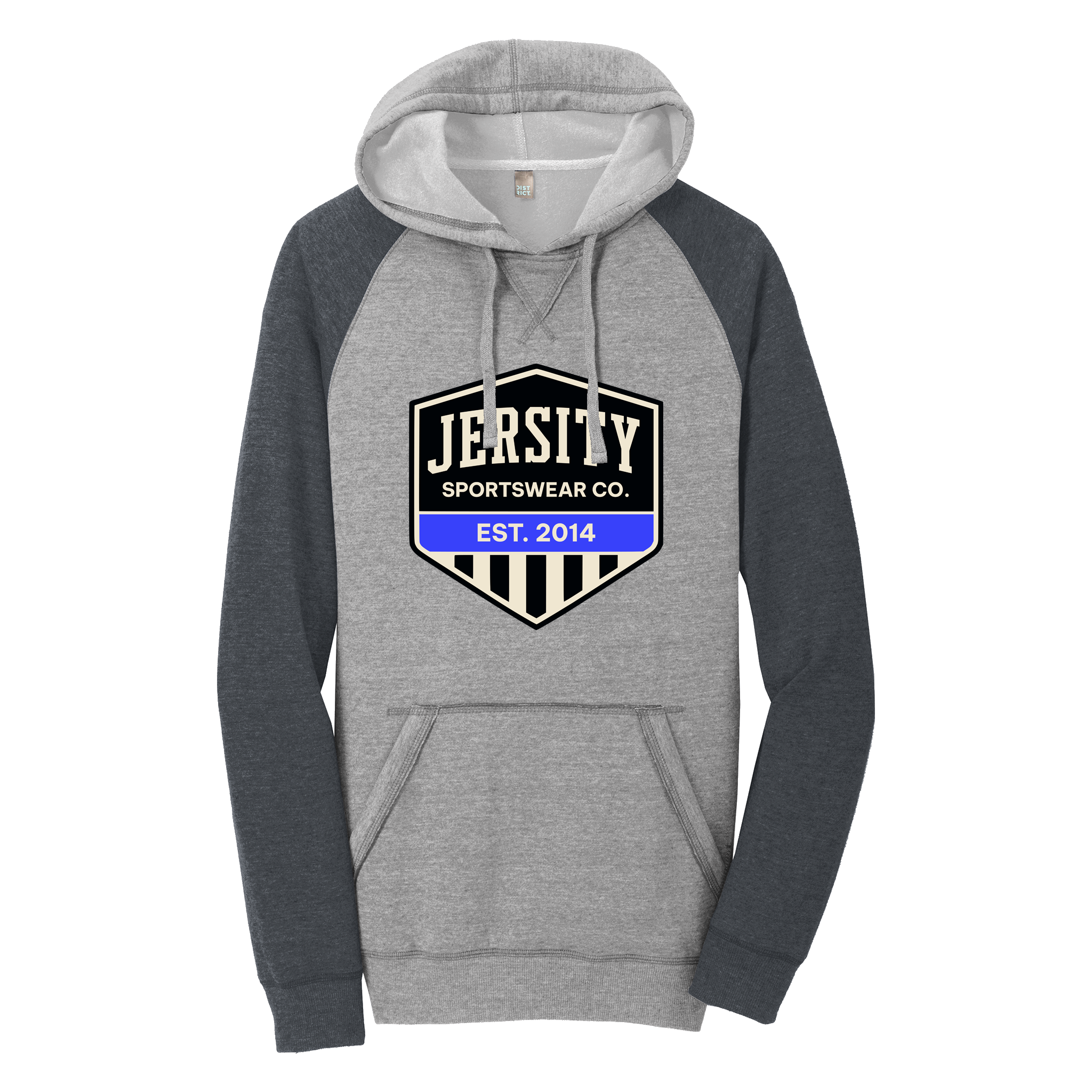 Jersity Vintage Shield - District Lightweight Fleece Raglan Hoodie