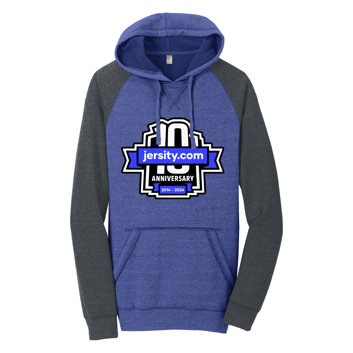 Jersity 10th Anniversary - District Lightweight Fleece Raglan Hoodie